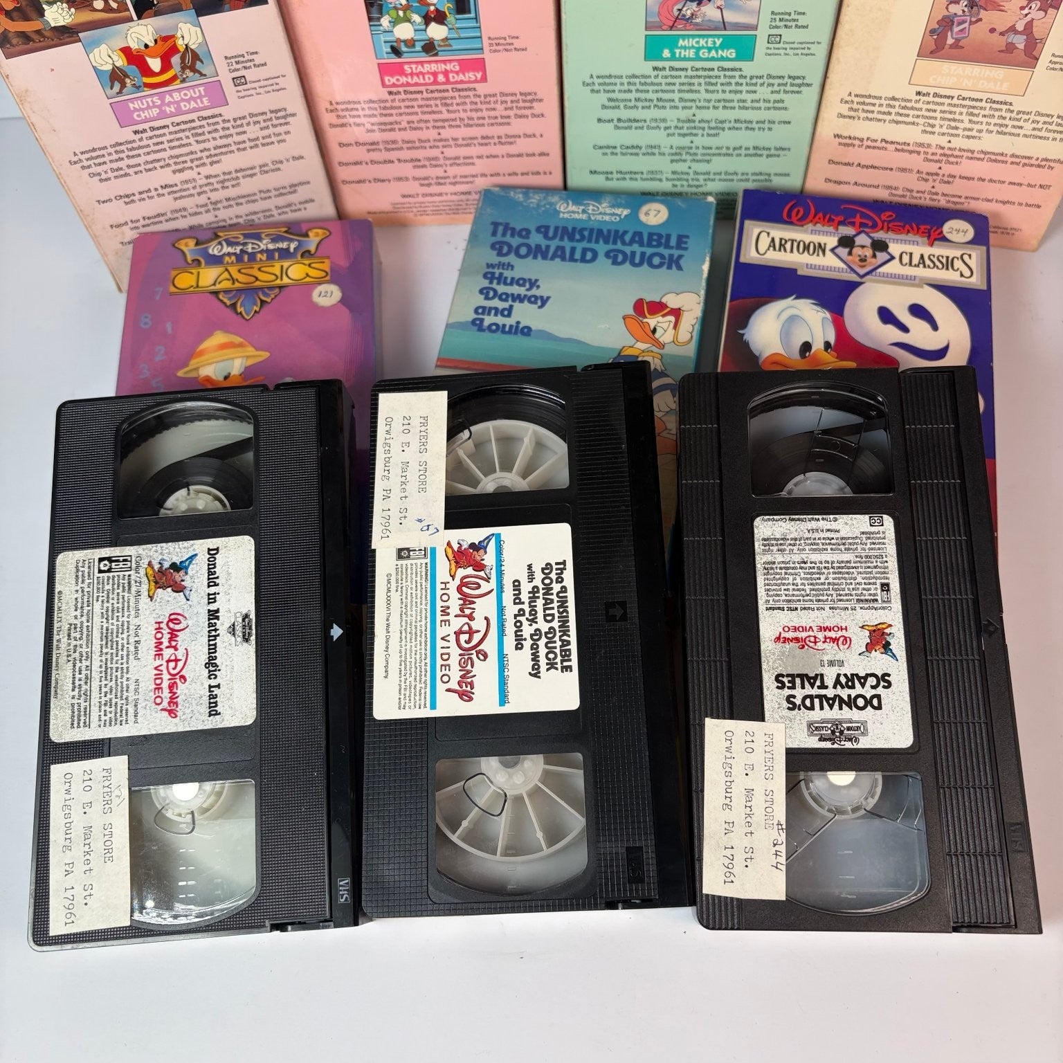 Lot of 7 Donald Duck VHS 1980s Cartoon Classics Disney
