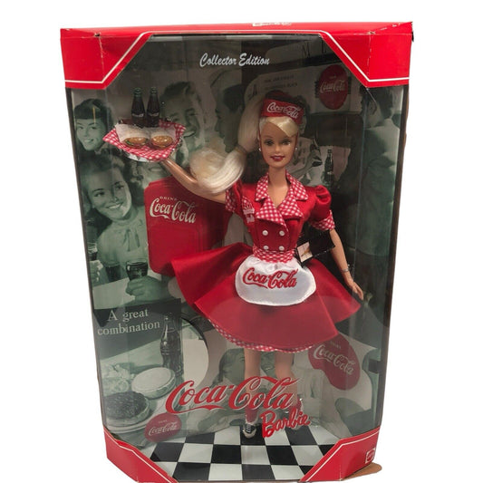 Collectors Edition Coca-Cola Barbie 1998 New In Box NOS Diner Waitress