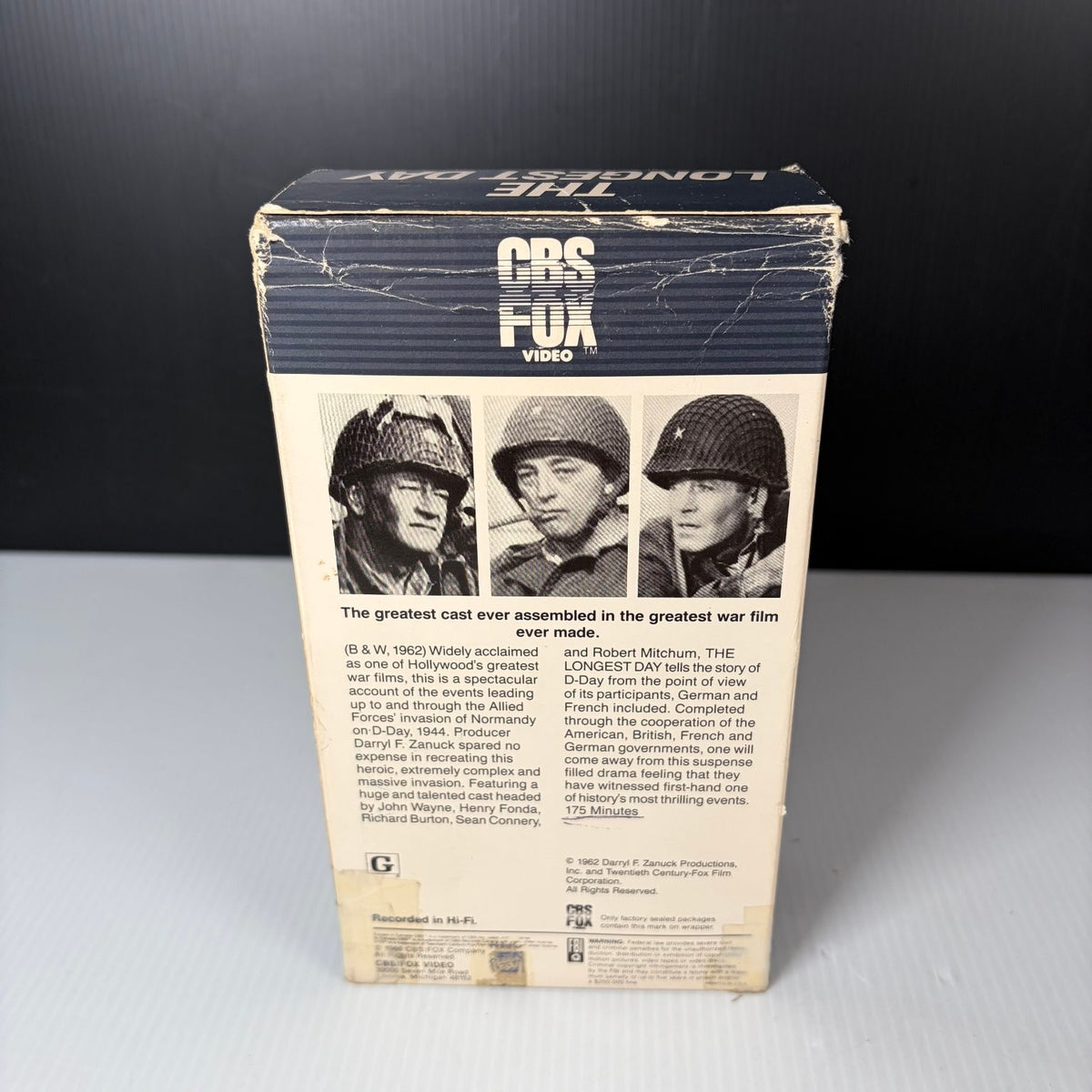 The Longest Day VHS 1962 War Classic 2-Part CBS Fox Video