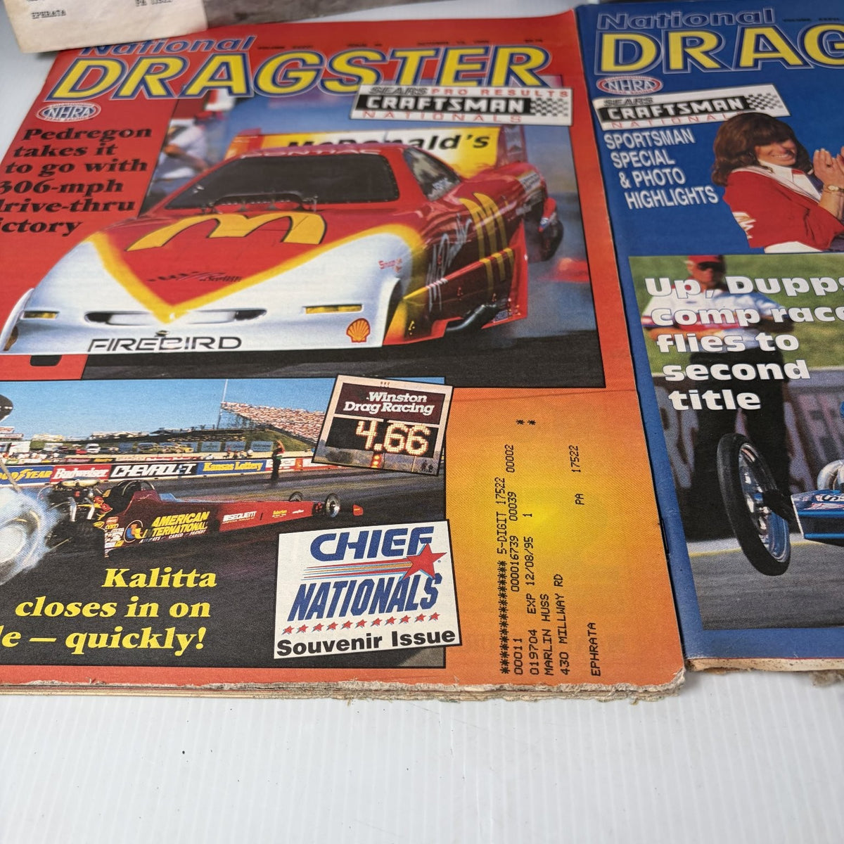 Lot of 9 National Dragster Magazine September - November 1995 NHRA Racing
