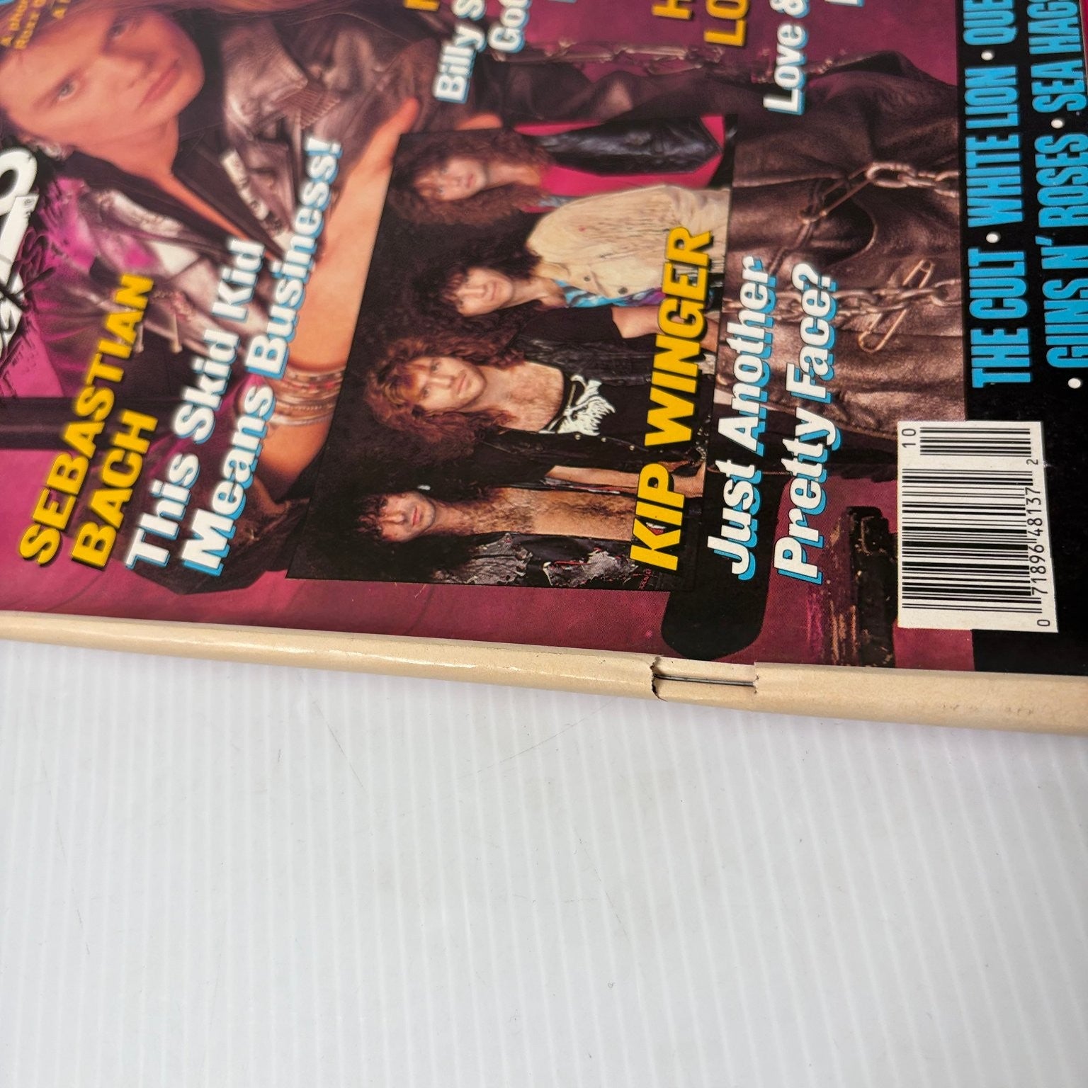 Faces Rocks October 1989 Sebastian Bach Skid Row Hair Metal Magazine w/ Pull-out