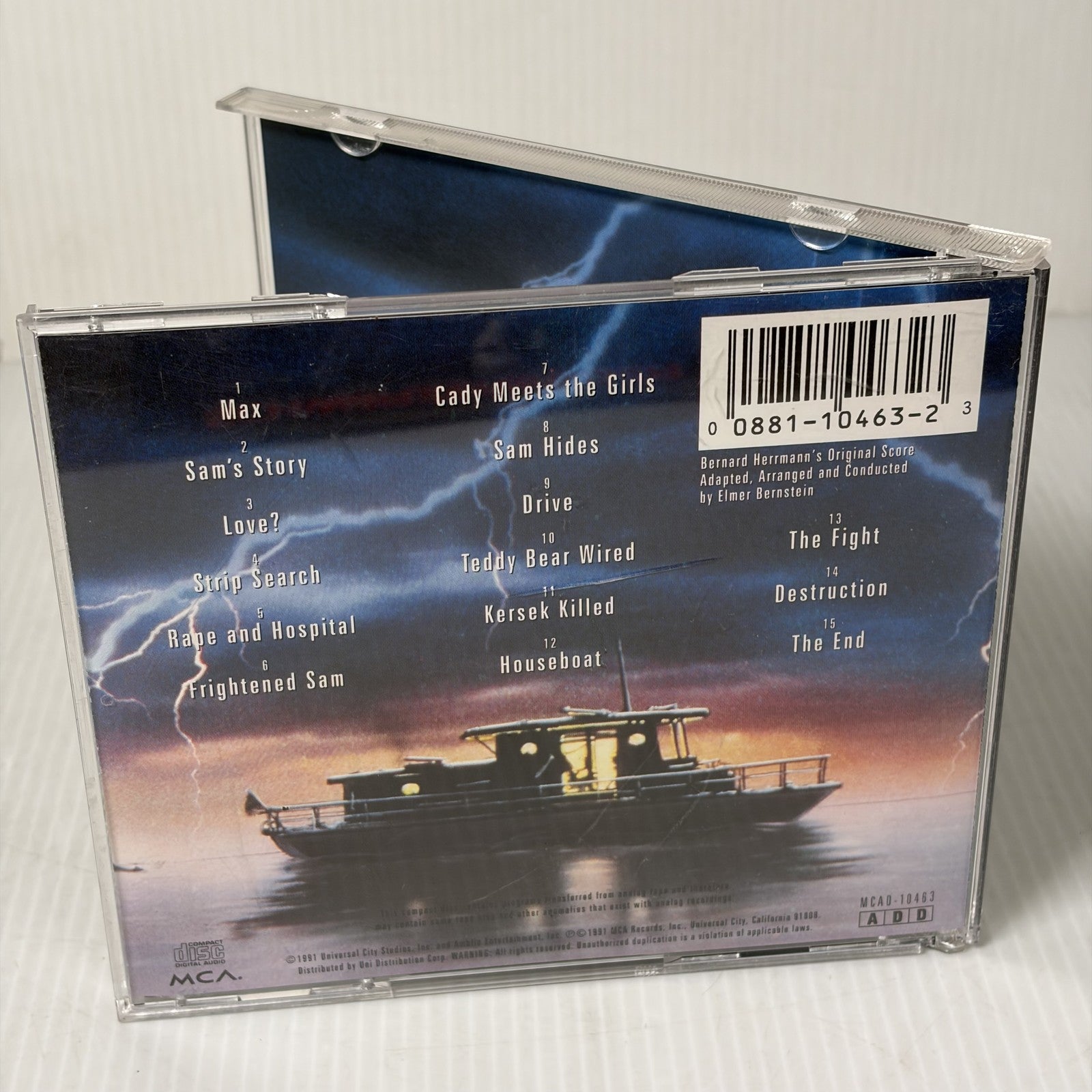 Cape Fear Motion Picture Soundtrack CD Bernard Herrmann Elmer Bernstein MCA 1991