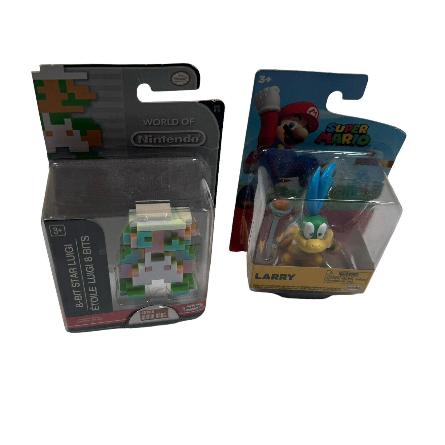 Lot Of 2 World Of Nintendo (WoN) 2.5” Figures 8-Bit Luigi And Larry