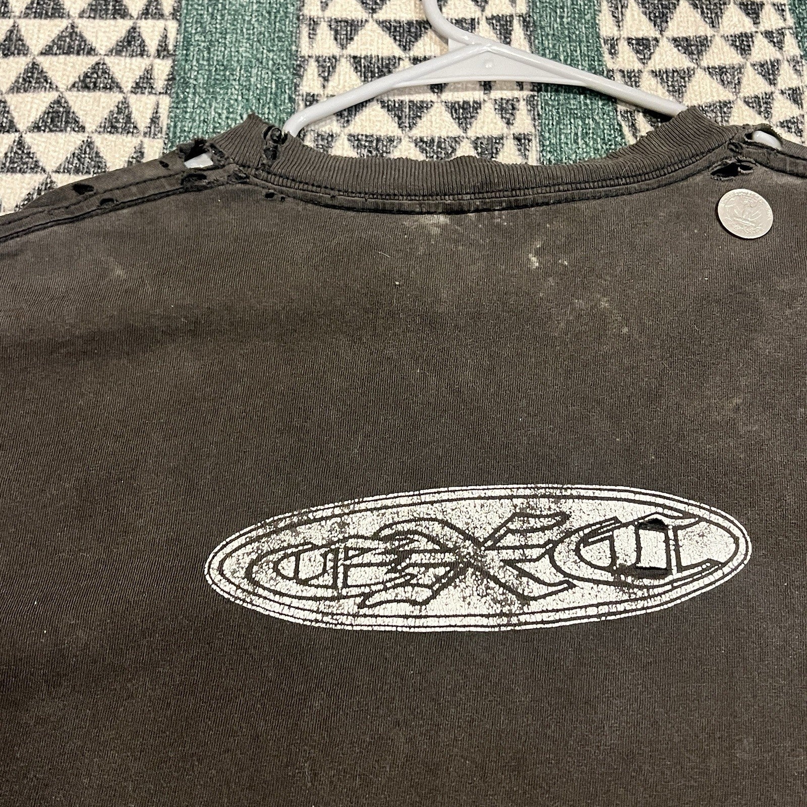 Vintage Distressed Earth Crisis Straight Edge Harley Logo M Y2K Blue Grape Rag