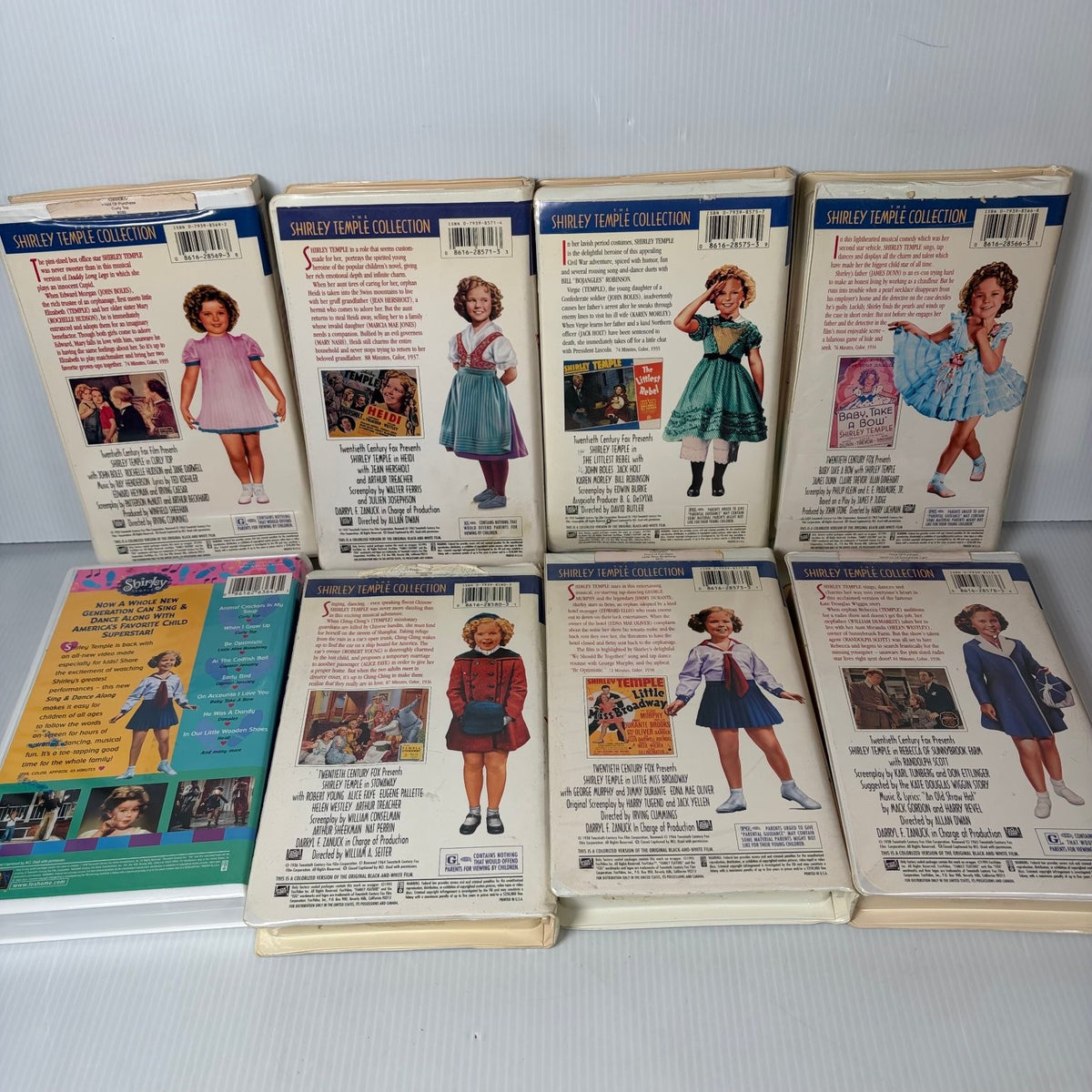 Lot of 8 Shirley Temple VHS Curly Top, Stowaway Heidi & More