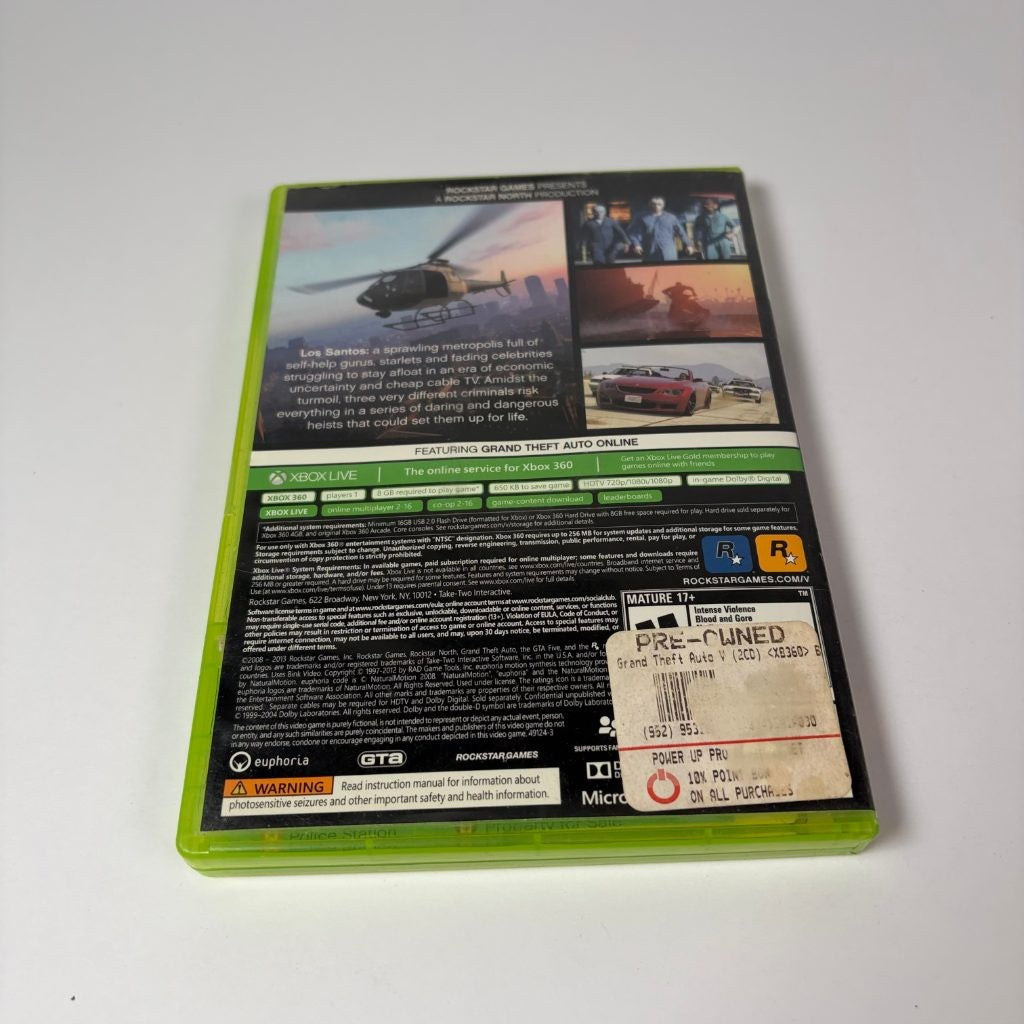 Grand Theft Auto V GTA 5 Xbox 360 2-Disc Set Complete with Map & Manual