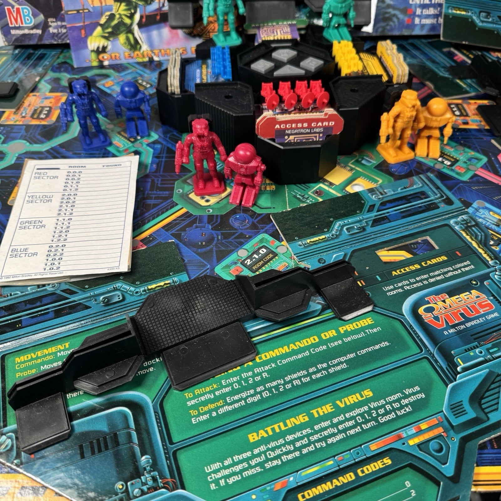 Vintage 1992 Omega Virus Board Game Complete As Is Non-Working Electronics