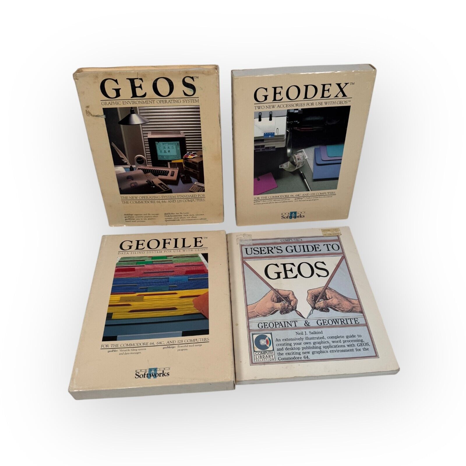 Commodore 64 GEOS Lot of Software GEOS, GEODEX, GEOFILE & User's Guide