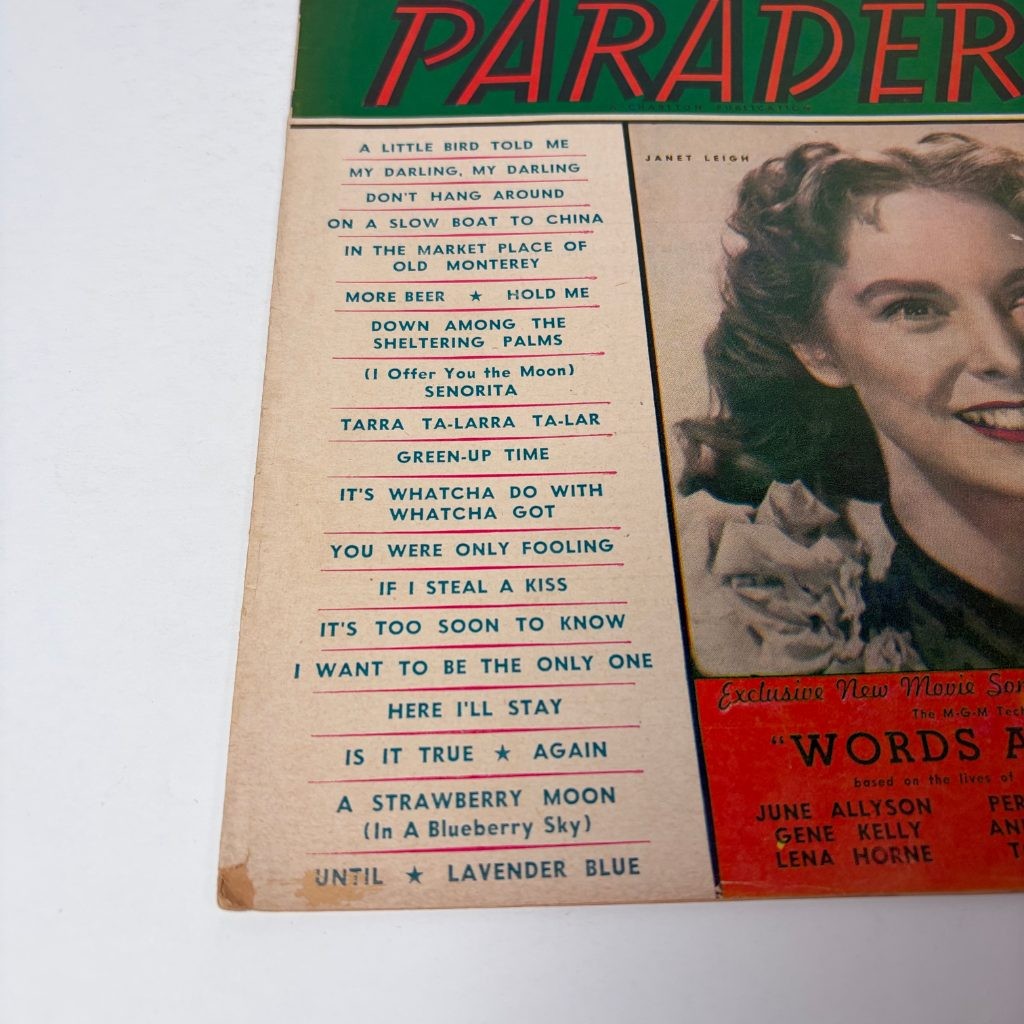 Hit Parader Magazine March 1949 Janet Leigh Cover Words and Music Song Lyrics