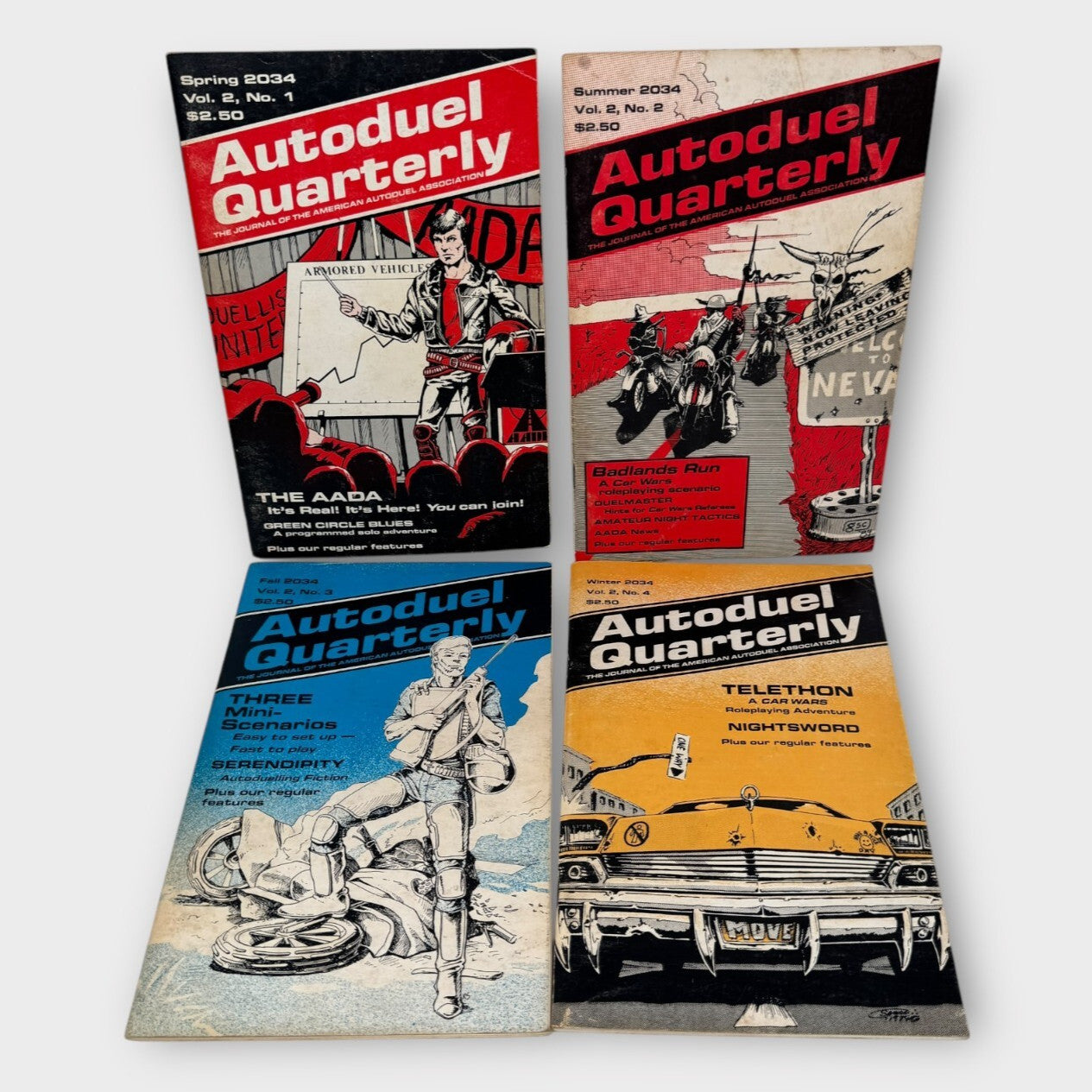 Autoduel Quarterly Volume 2 Full Set 2034 #1-4 1984 Car Wars Sourcebooks
