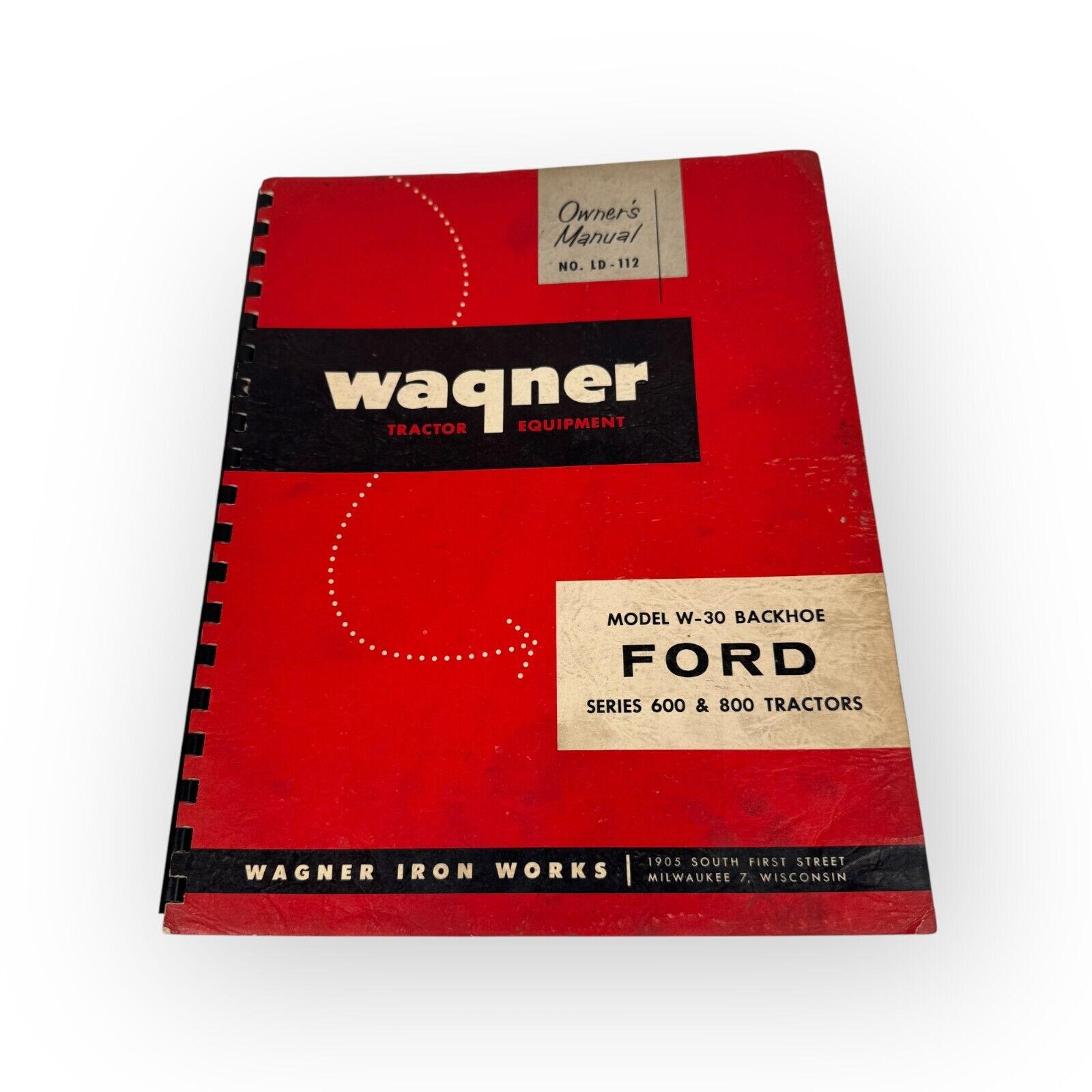 International Wagner W30 backhoe for W400 tractor owner's operator's manual