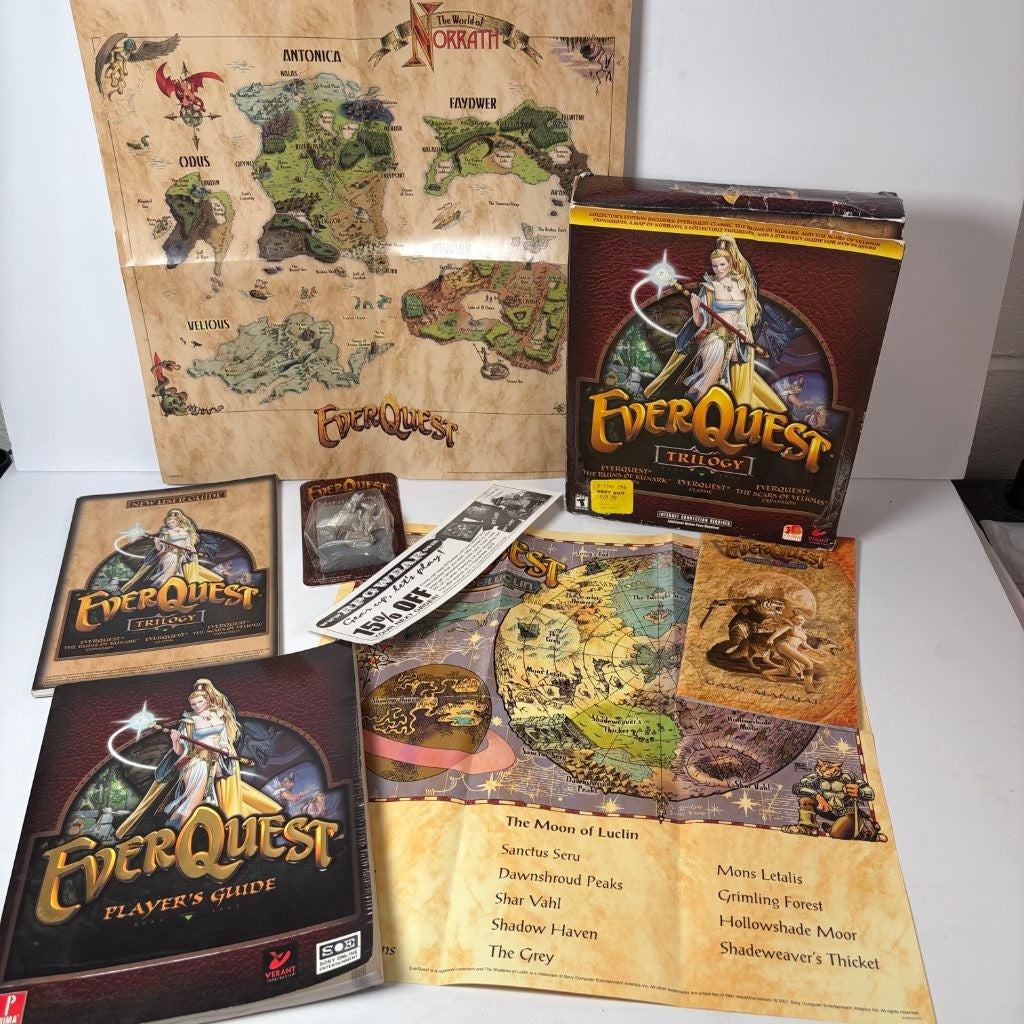 NO GAME EverQuest Trilogy Collector's Edition PC Big Box Extras Only Figurines