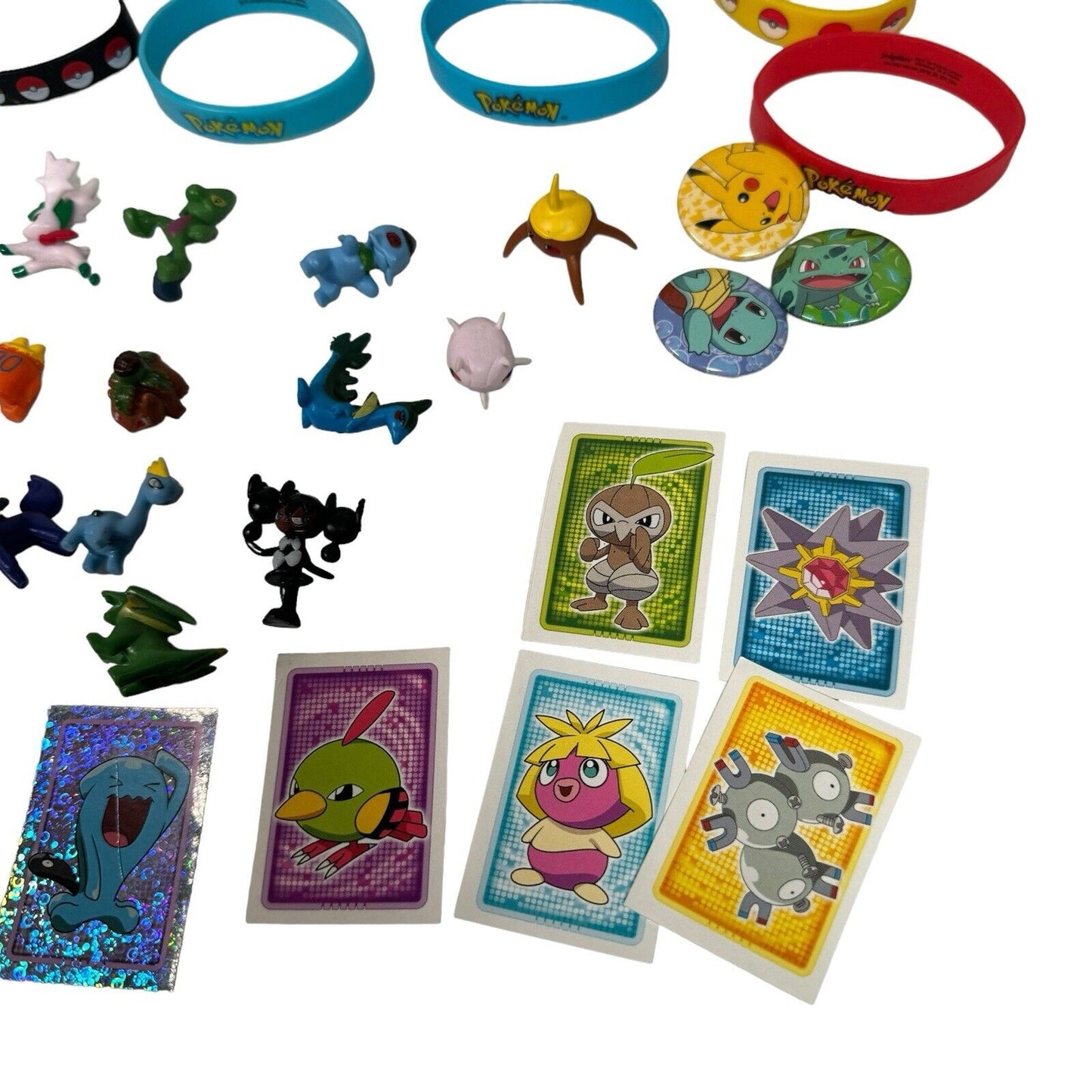 Pokemon Birthday Party Favors Lot with Miniatures, Bracelets, Stickers & More