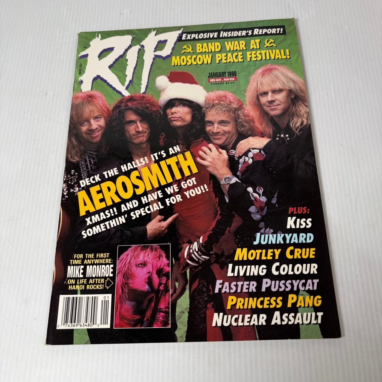 RIP Magazine January 1990 Aerosmith Kiss Motley Crue Music Heavy Metal