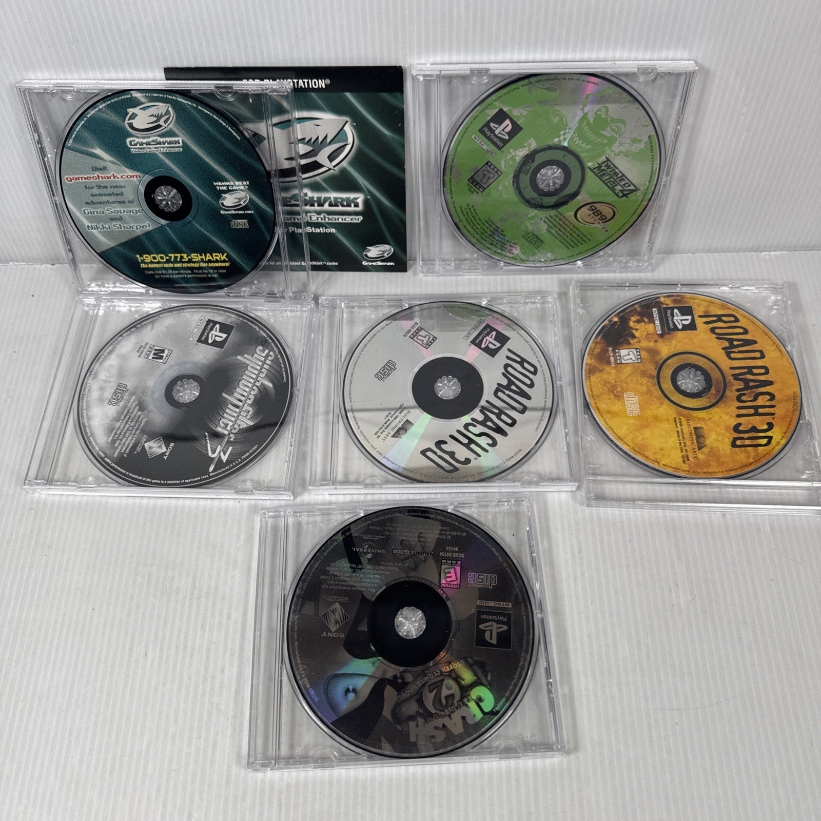 6 PlayStation 1 Game Lot (Discs Only) Crash Bandicoot 2, Twisted Metal 4 +More