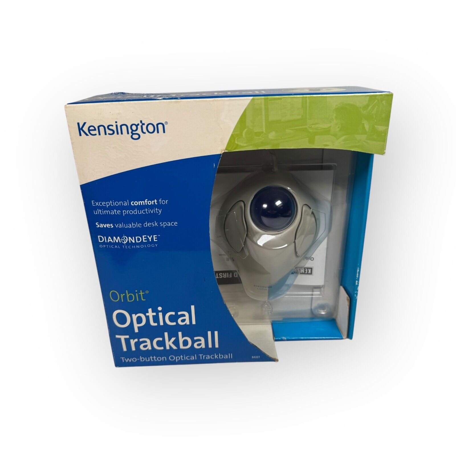 Kensington Orbit Optical Trackball Diamondeye Ergonomic Mouse Used in Open Box