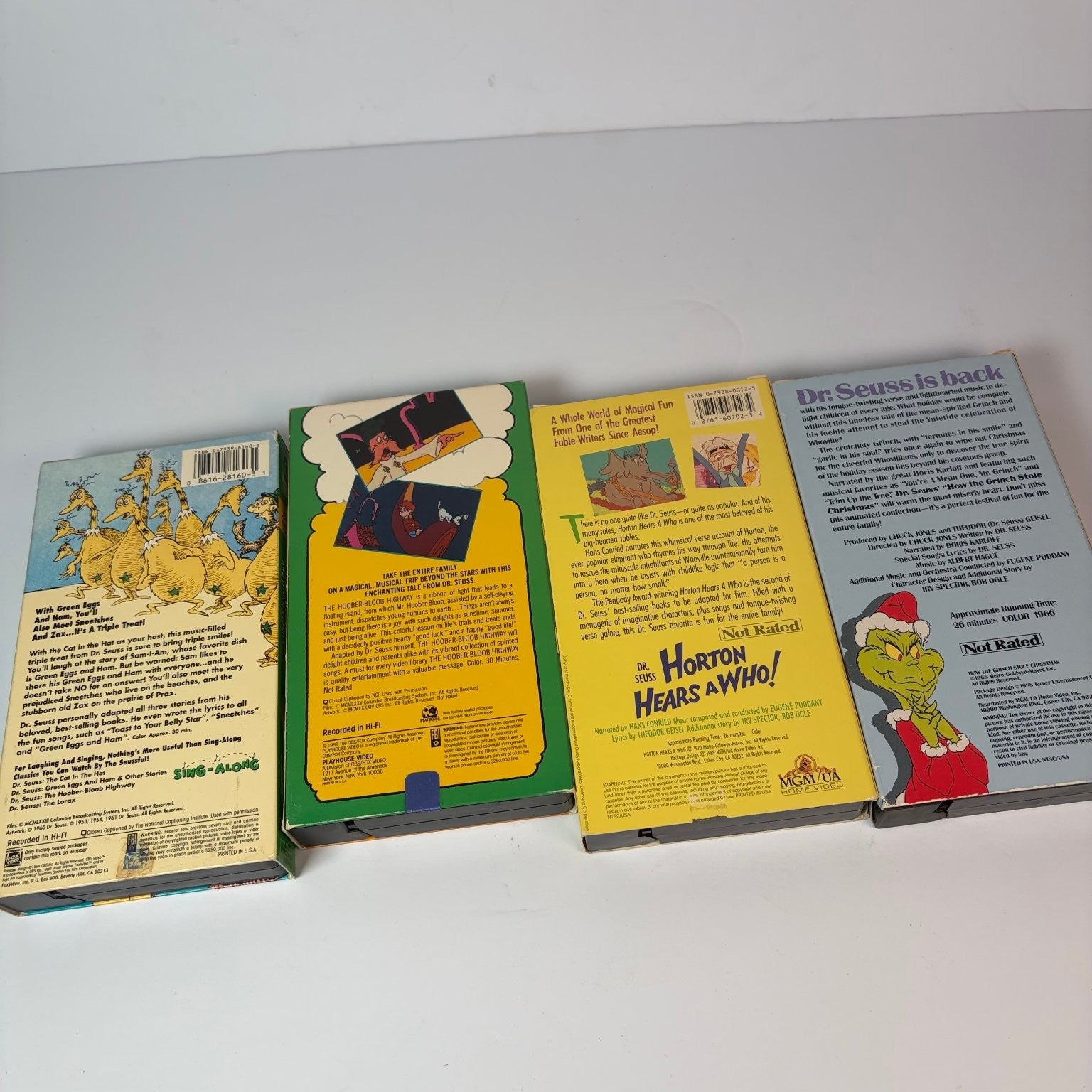 Dr. Seuss VHS Lot of 7 Tapes Green Eggs & Ham, Horton Hears a Who +More Animated