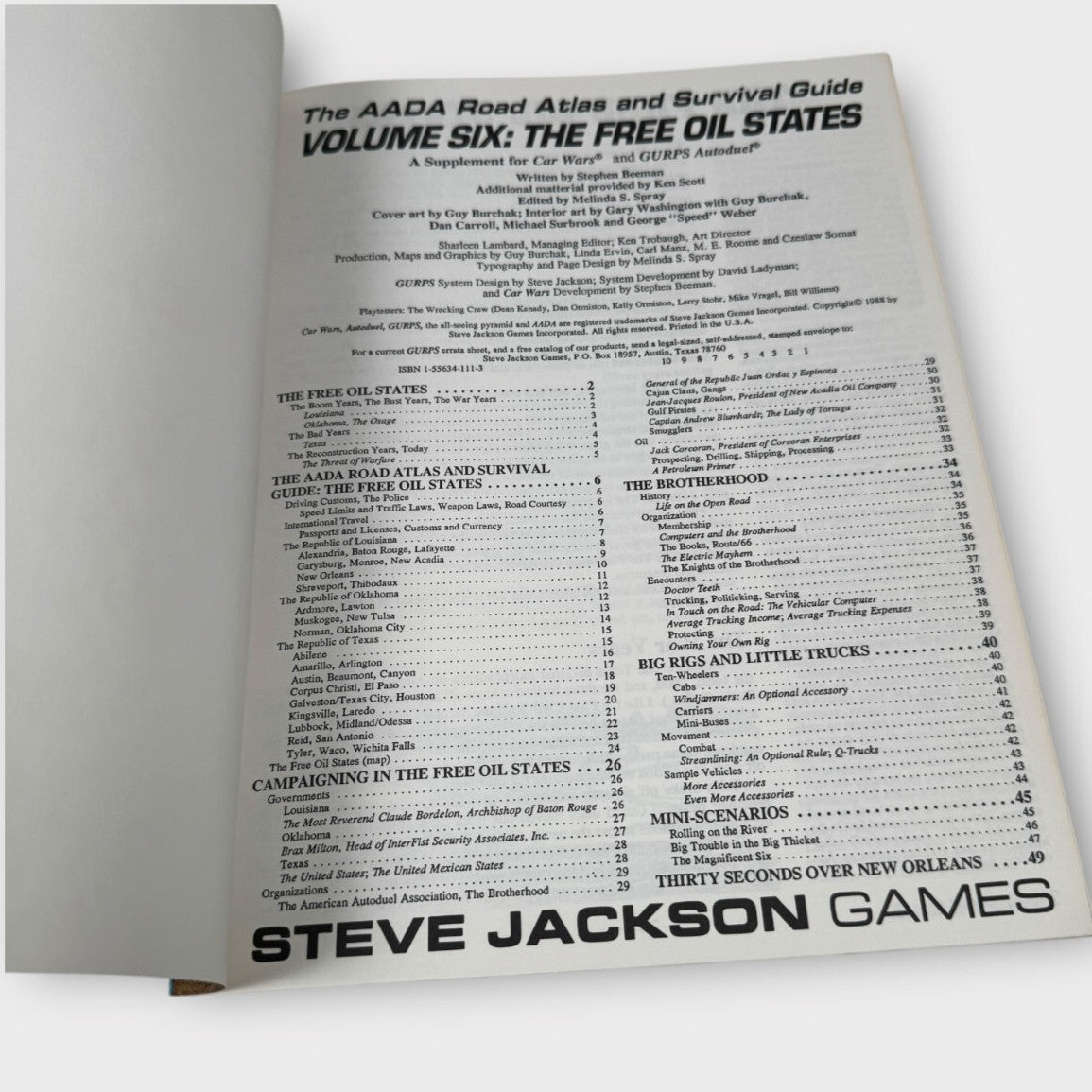 SJG Car Wars AADA Road Atlas & Survival Guide Volume 6 The Free Oil States