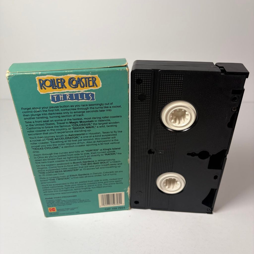 Roller Coaster Thrills VHS Kodak Video Programs Amusement Park Coasters 1988