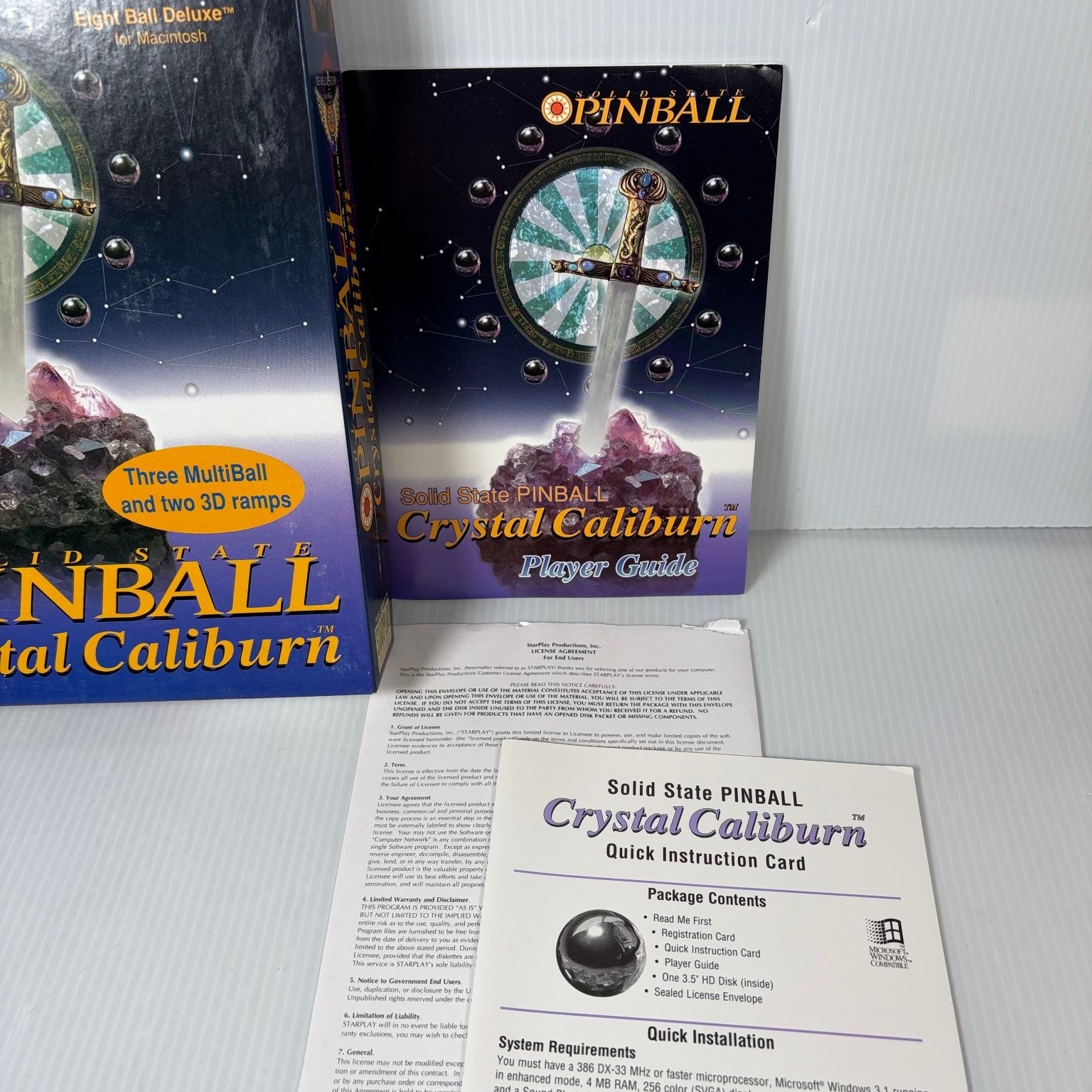 Solid State Pinball Crystal Caliburn Big Box PC CD-ROM Windows Macintosh Game
