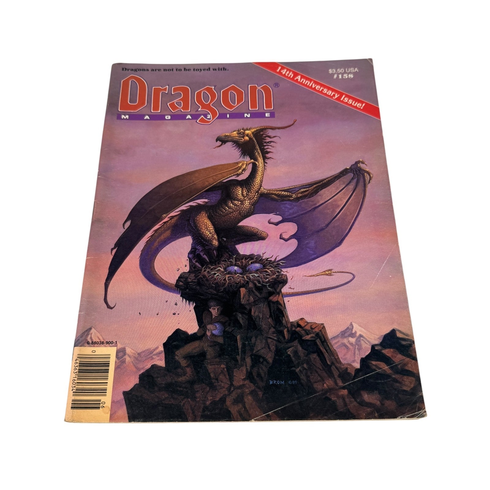Vintage Dragon Magazine Issue 158 14th Anniversary Dungeons Dragons RPG Brom Art