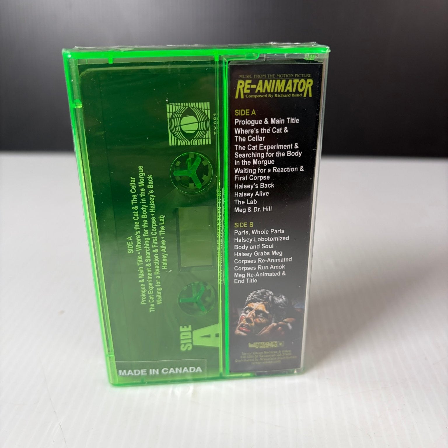 Richard Band Re-Animator Soundtrack Cassette Terror Vision Green Case OOP Rare
