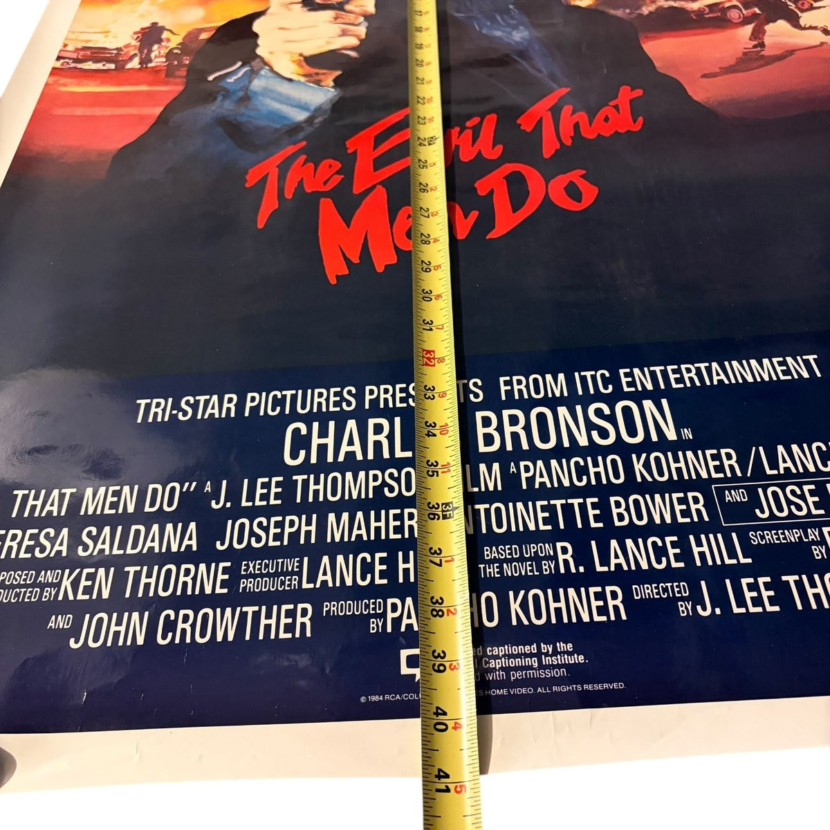 Vintage The Evil That Men Do 1984 One-Sheet Movie Poster Charles Bronson 27"x41"