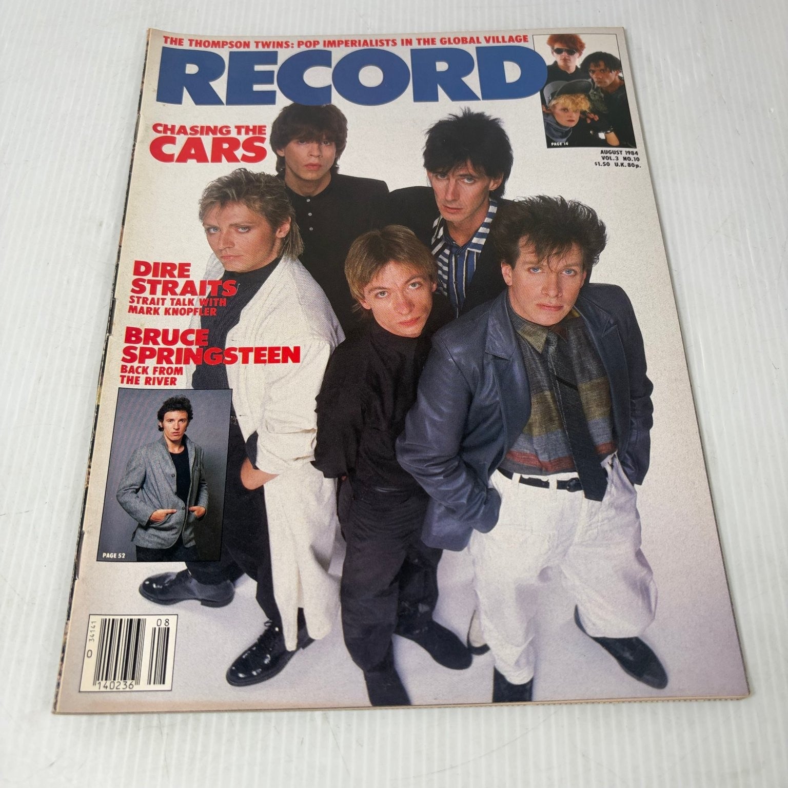 Record August 1984 Dire Straits Bruce Springsteen Magazine Music Pop Culture