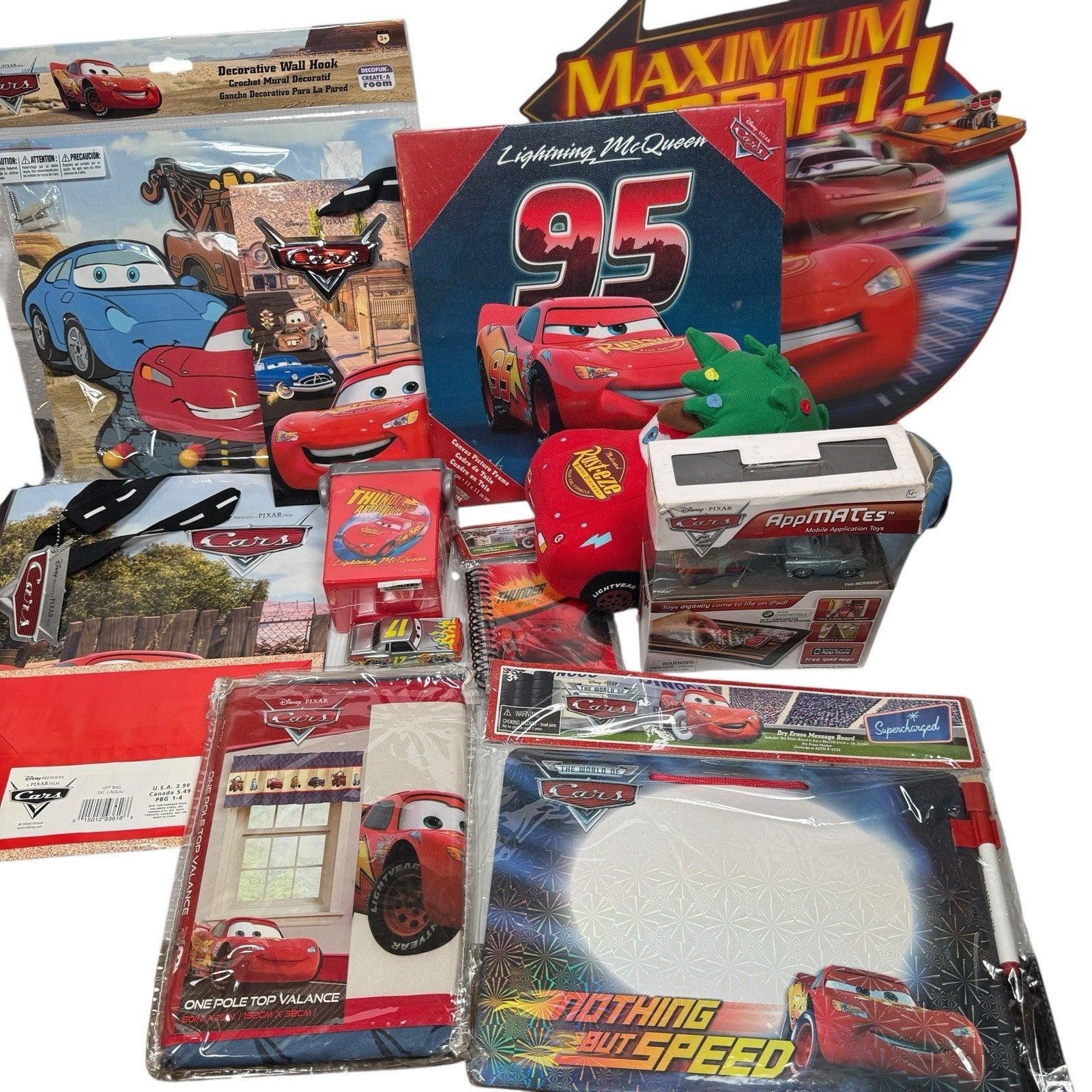 Mixed Lot Of Disney Pixar Cars Decorations, Party Favors & Toys