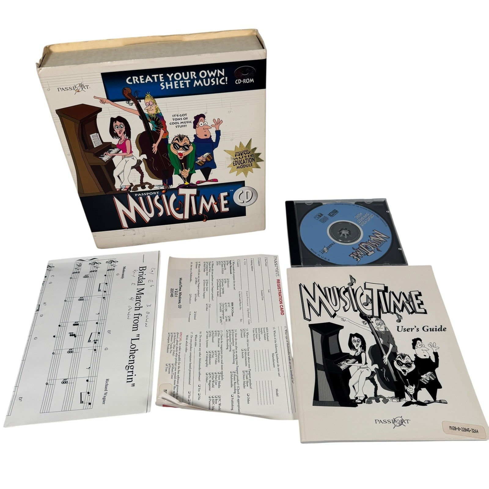 Vintage Passport MusicTime CD-ROM Windows Sheet Music Box Set Complete 90s