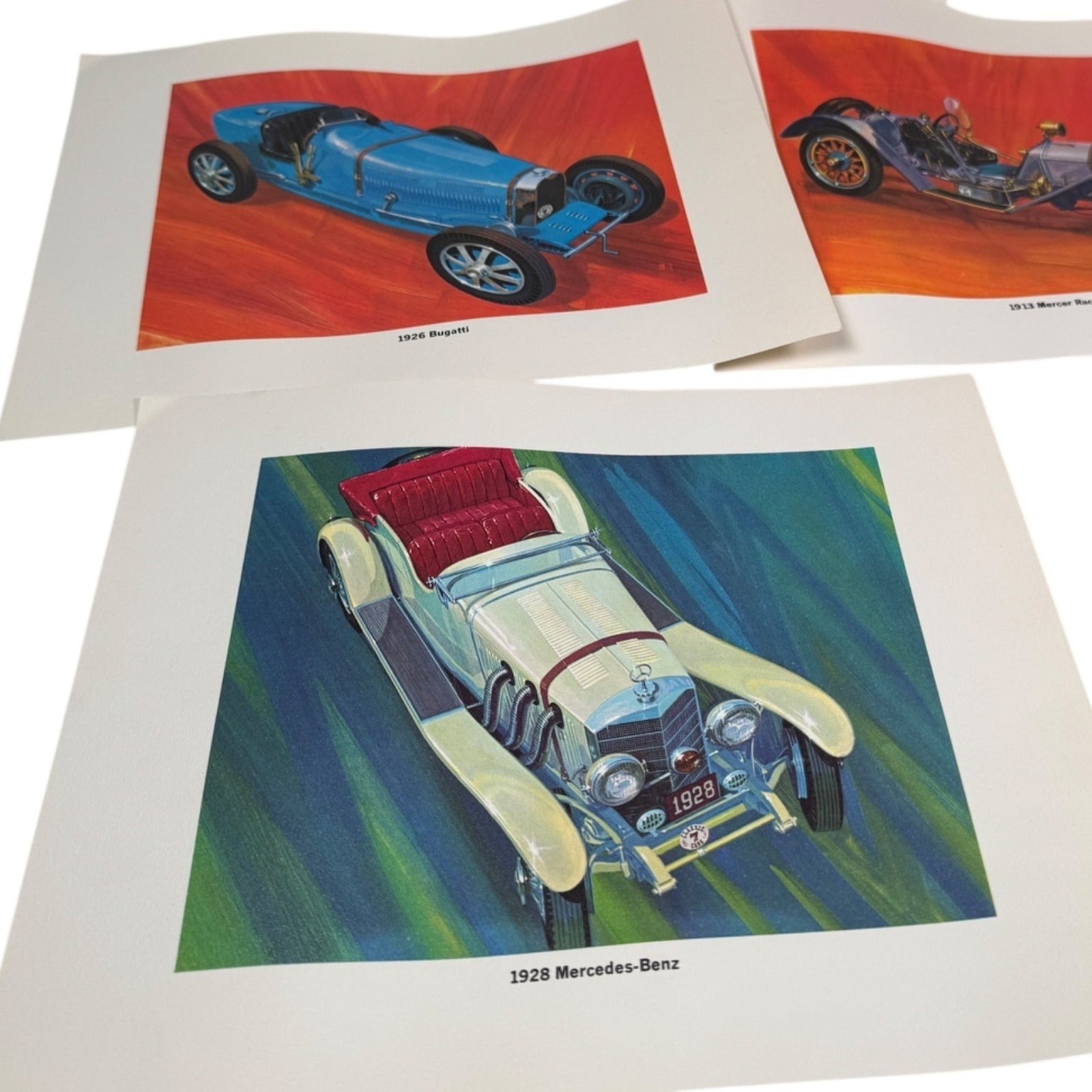 Vintage Matchbox 8x10 Classic Car Prints Set Of 7 Advertising Photo Set