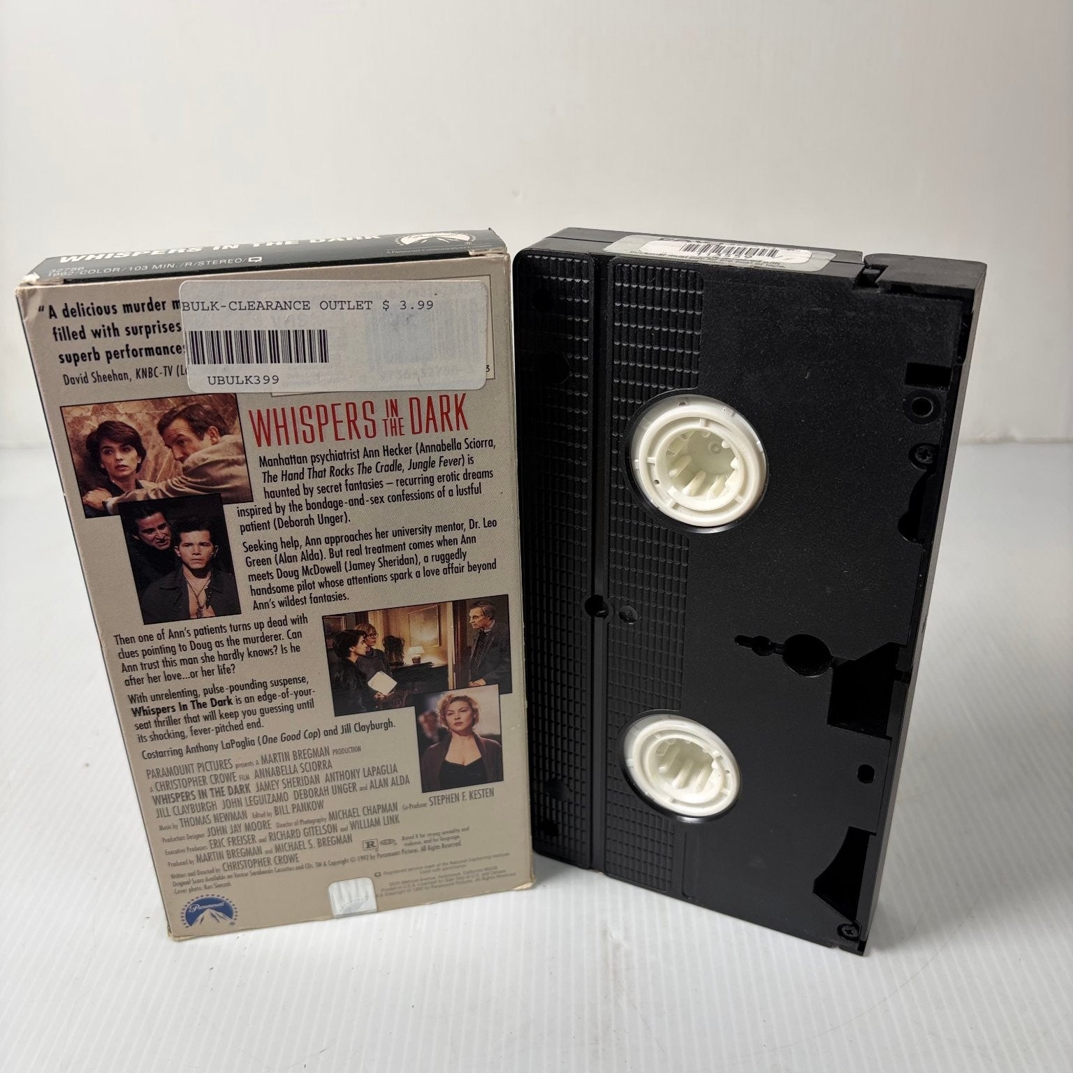Whispers in the Dark VHS 1992 Psychological Thriller Paramount R Sciorra