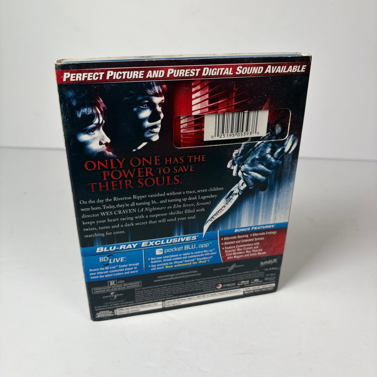 My Soul to Take Blu-ray w/ Slip Cover Horror Thriller 2 Alternate Endings