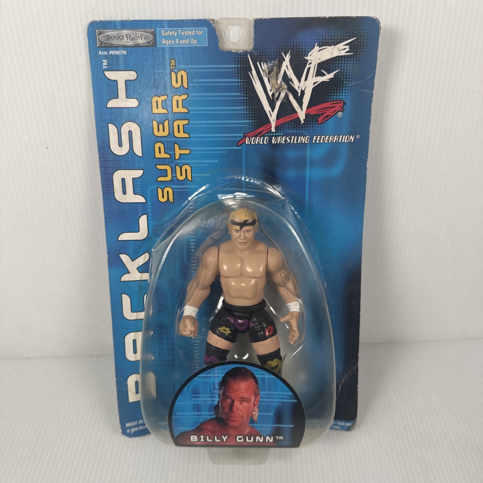 2000 WWF WWE Jakks BA Billy Gunn Wrestling figure Backlash Blue Card AEW NWA TNA