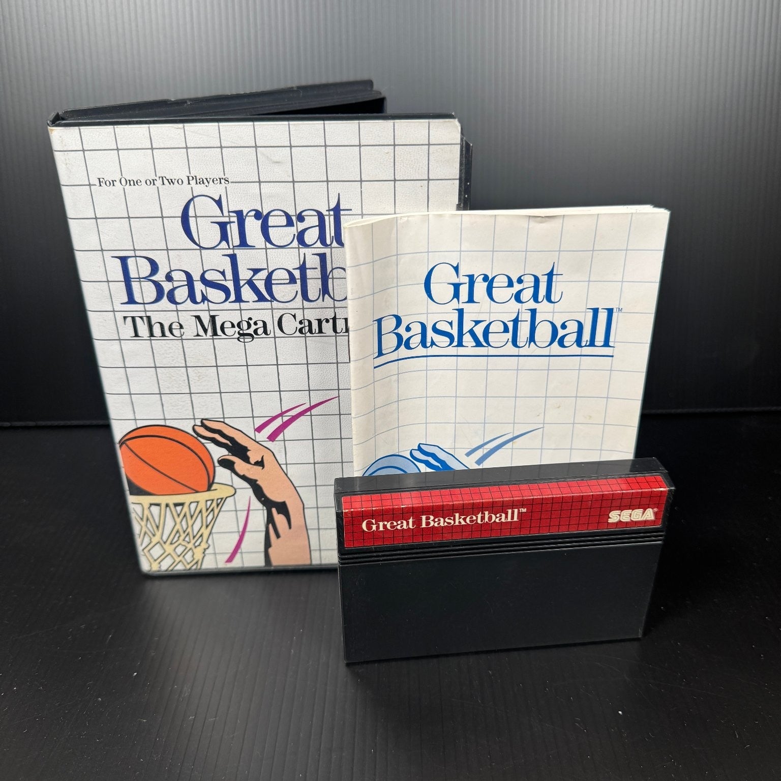 Great Basketball Sega Master System Complete CIB Video Game Multiplayer