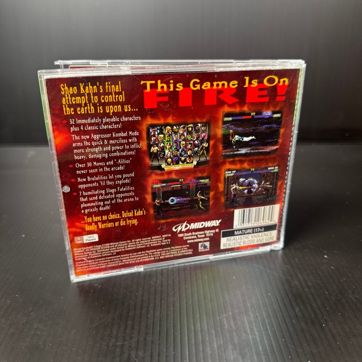 Mortal Kombat Trilogy Greatest Hits PlayStation Video Game Fighting Complete CIB