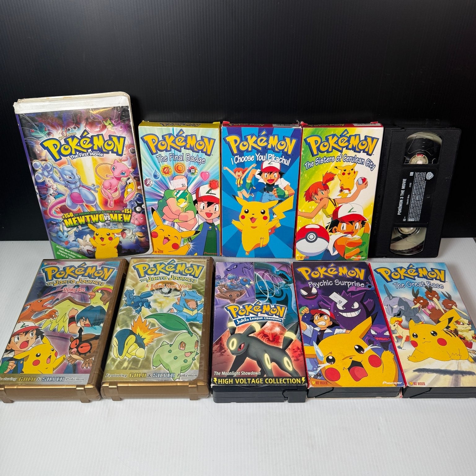 Pokémon VHS Lot of 10 1998 Anime Movie & Episodes Collection Johto, Movie & More