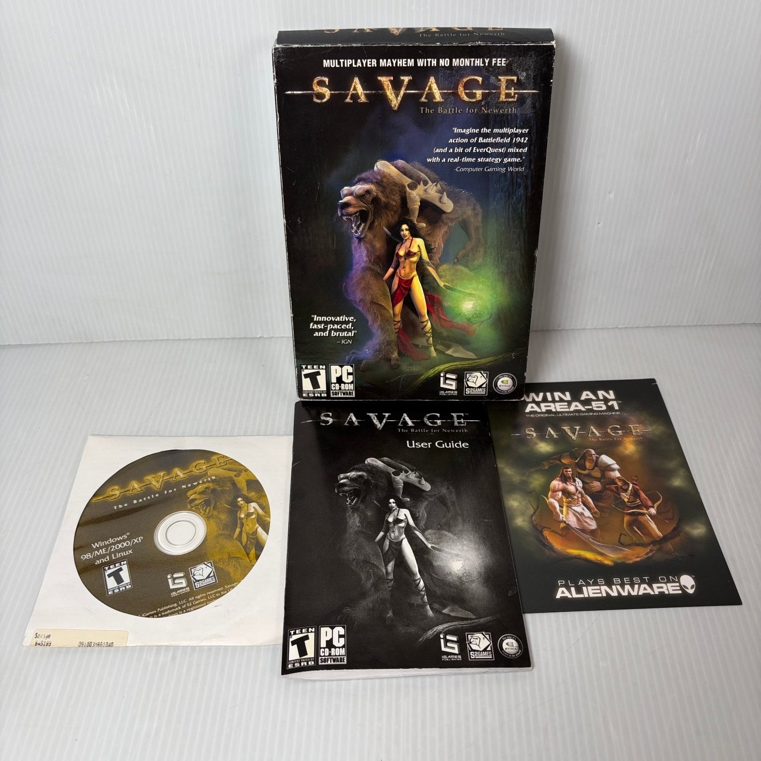 Savage: The Battle for Newerth PC CD-ROM Video Game MMO RTSS Double Gate Fold