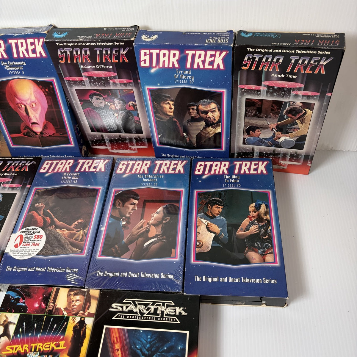 Star Trek Original Series & Movies VHS Lot of 11 The Cage, Wrath of Khan & More
