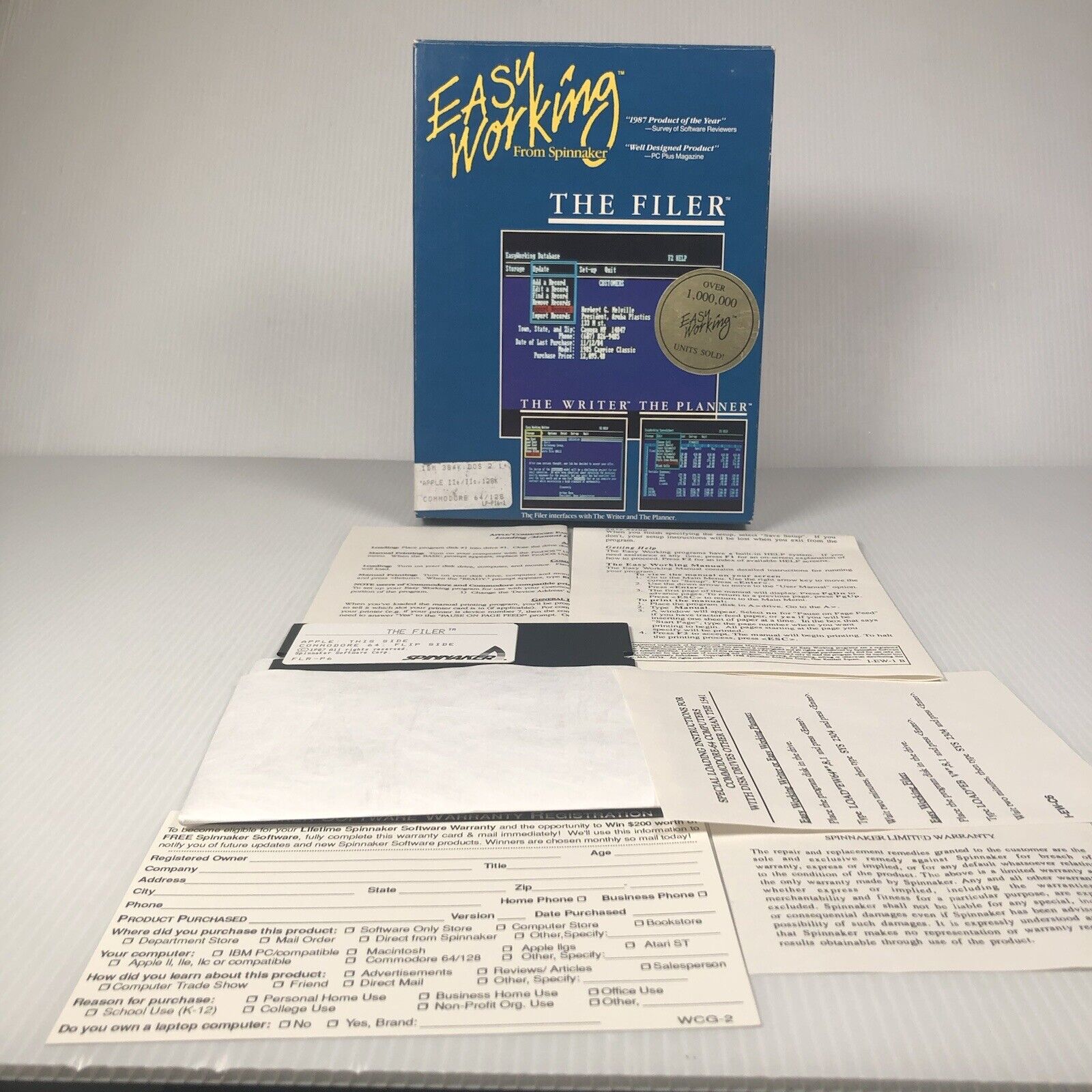 Easy Working The Filer By Spinnaker The Writer Commodore 64 Planner Complete