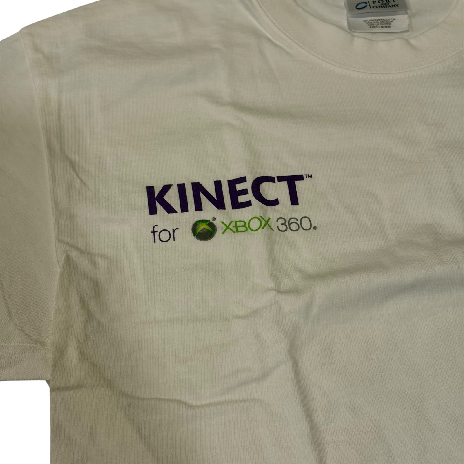 Kinect for Xbox 360 Promotional T-Shirt Adult Medium White Gaming Merch
