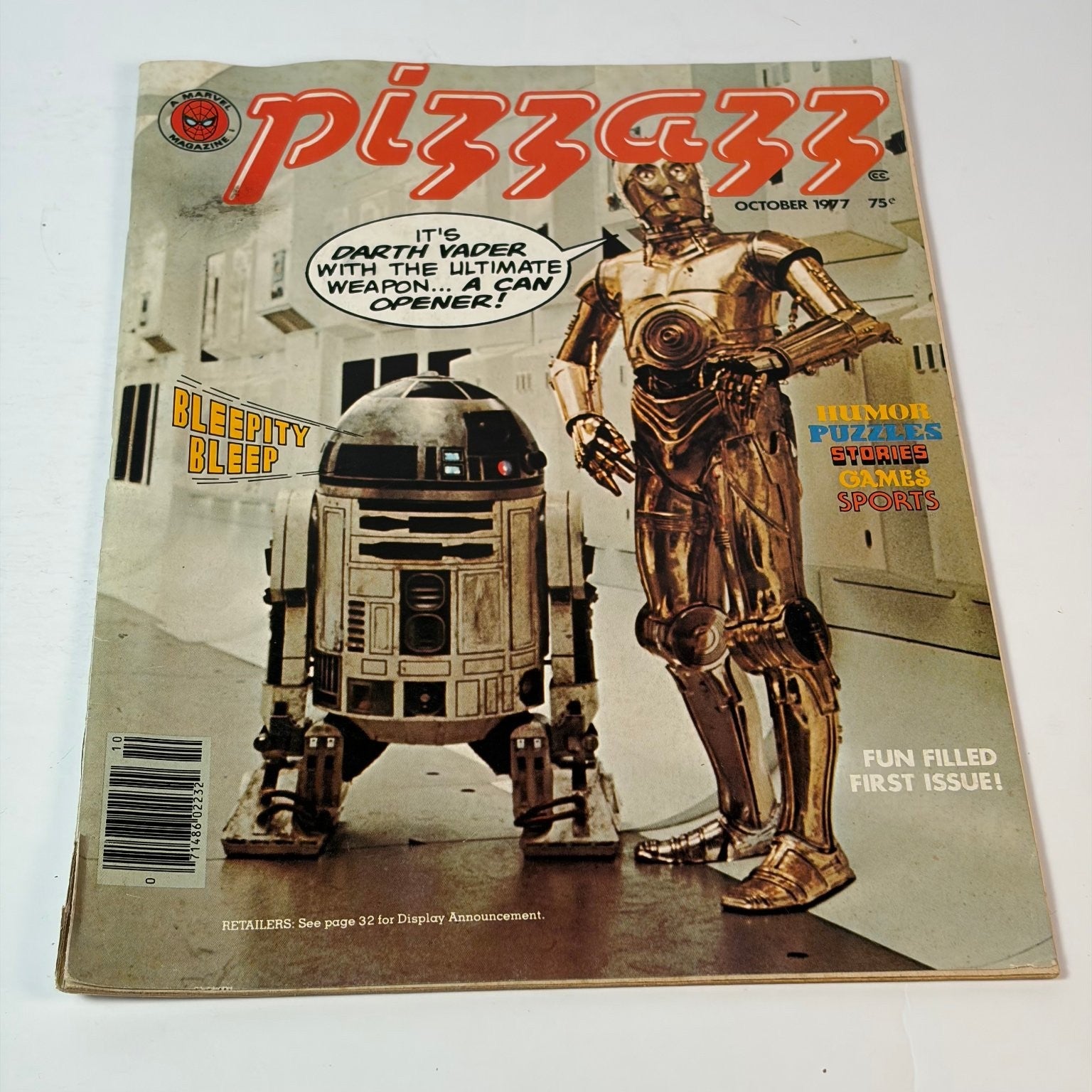 Pizzazz October 1977 Star Wars R2-D2 C-3PO Magazine First Issue Marvel