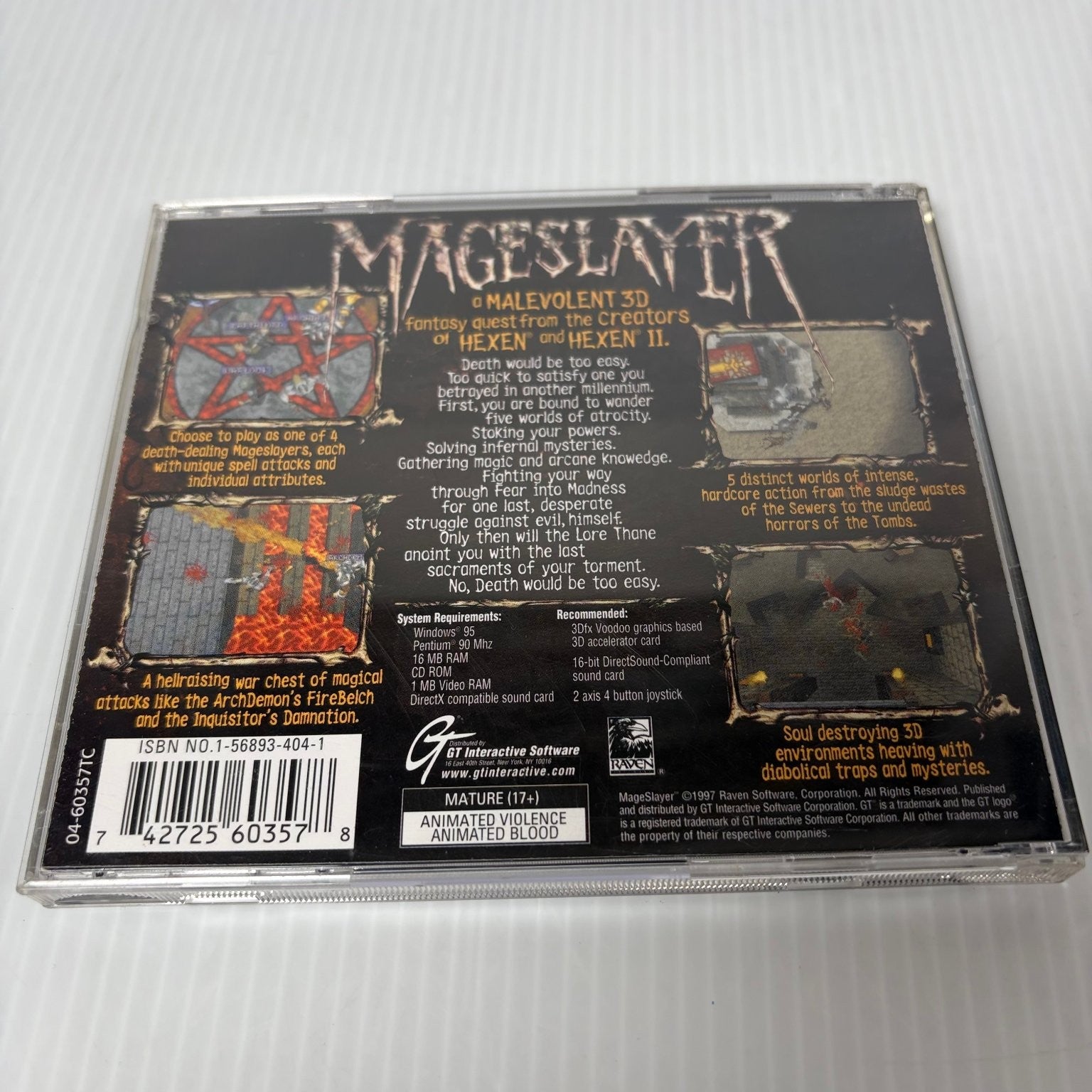 MageSlayer Windows 95 PC Bog Box Game Complete Raven Software GT Interactive
