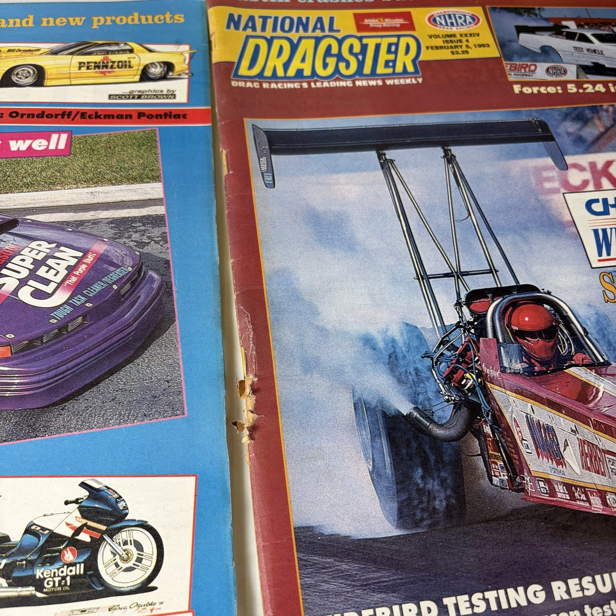 Lot of 22 National Dragster Magazine 1993 January - June NHRA Drag Racing Weekly