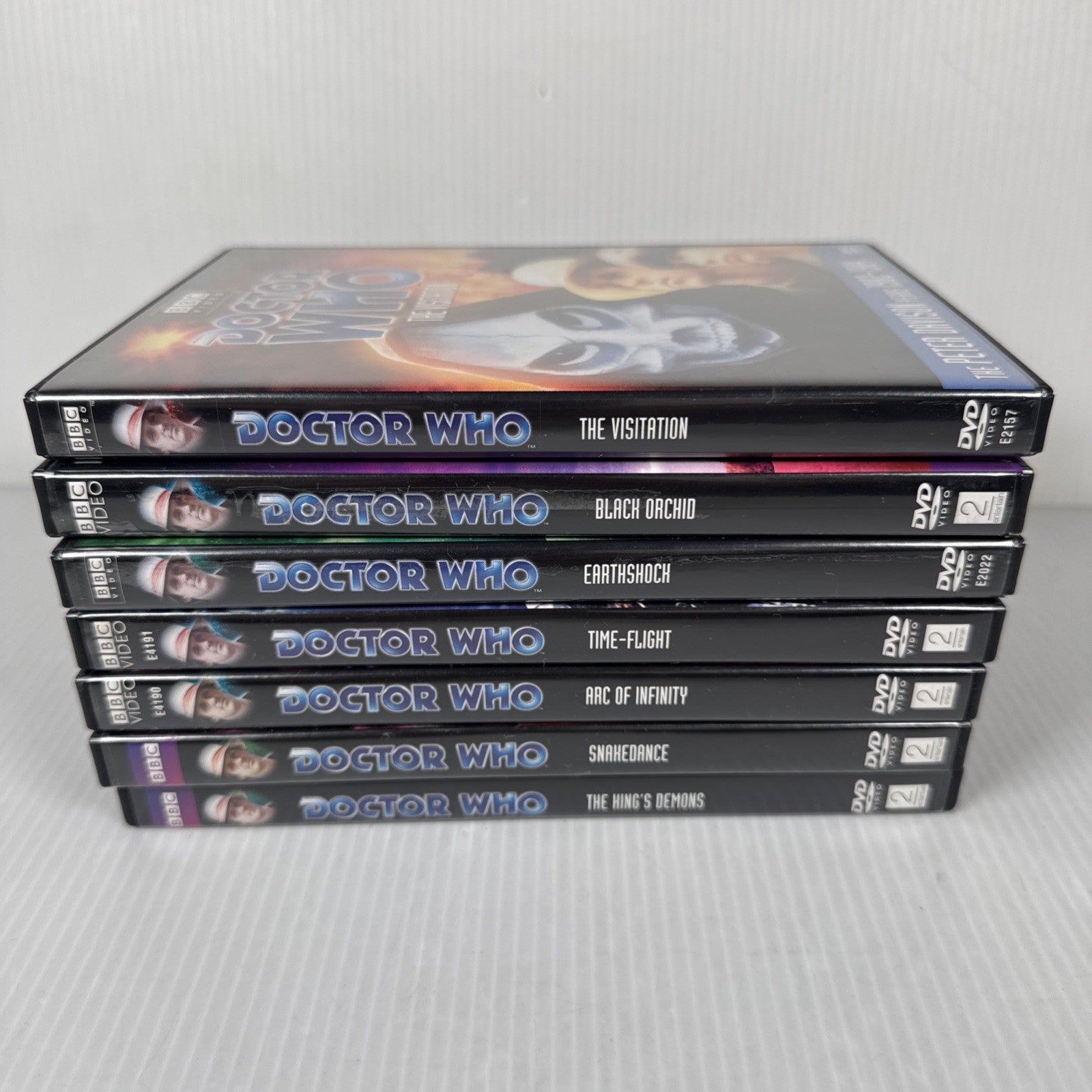 Mixed Lot 7 Doctor Who DVDs Peter Davison Years US Release Story 120-125 & 129