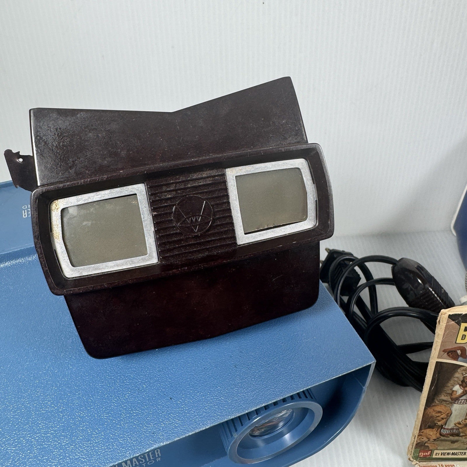 1950s Sawyers View Master & Projector Lot w/ 11 Reels & Bag Star Trek Read Desc