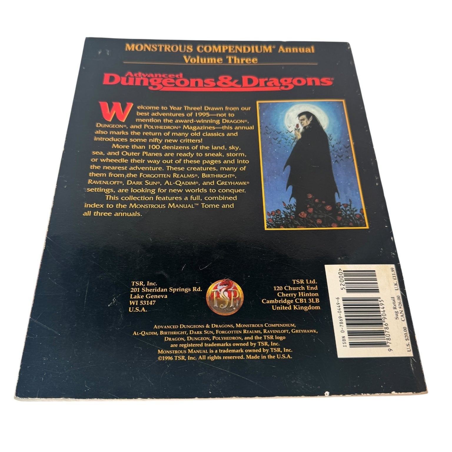 Dungeons & Dragons Monstrous Compendium Annual Volume Three AD&D 1996 TSR