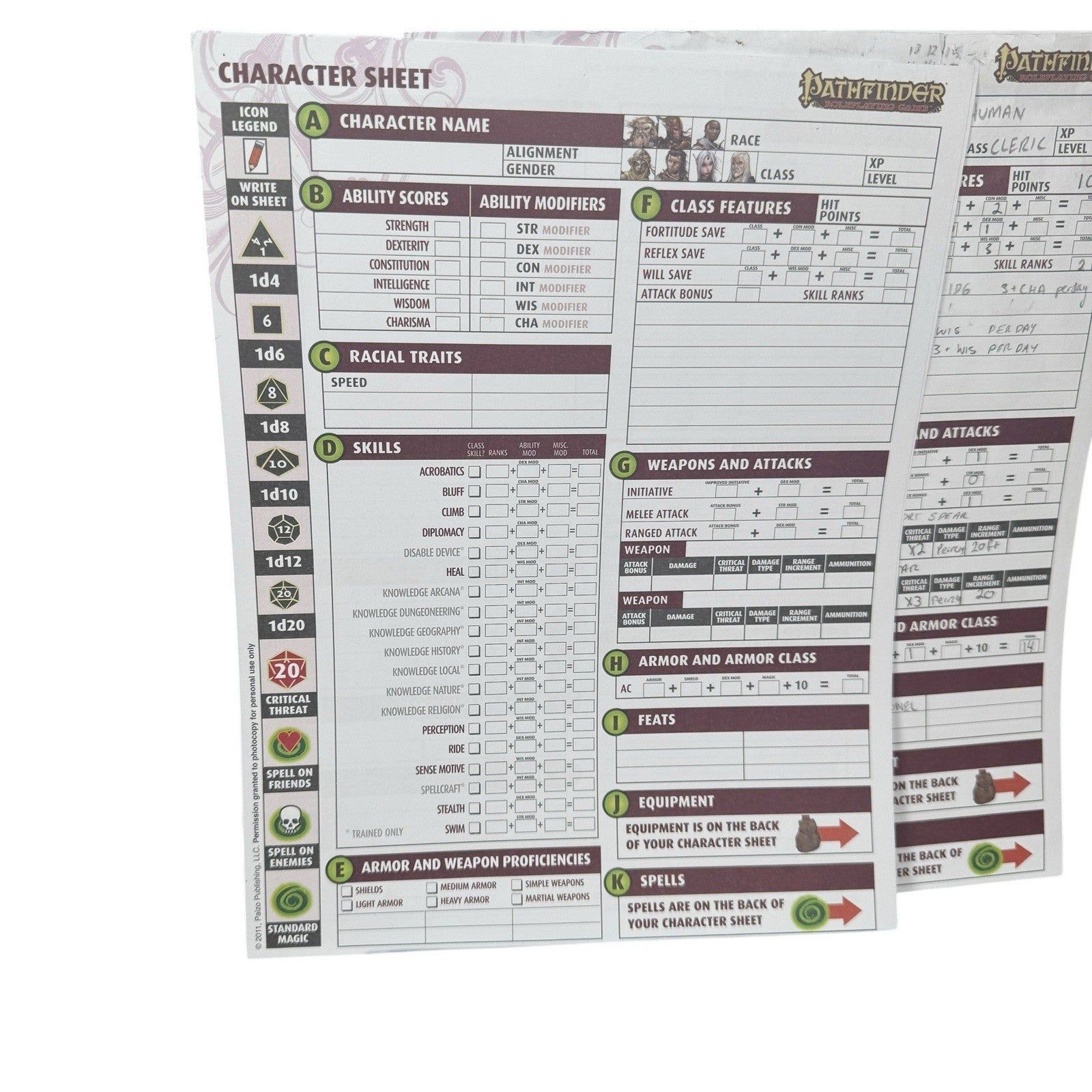 Pathfinder Roleplaying Game Beginner Box Incomplete (No Pawns, Map Or Dice)