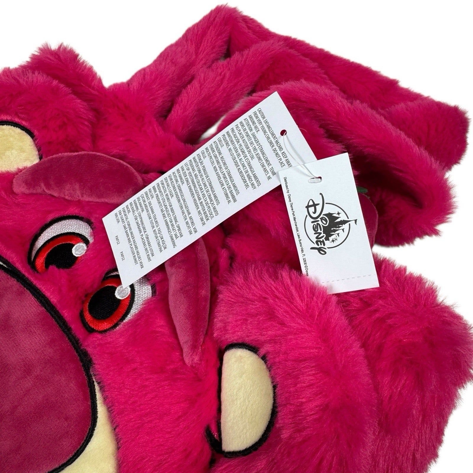 Disney Parks Toy Story Lotso Fluffy Plush Tote Bag 2025 with Strawberry Charm