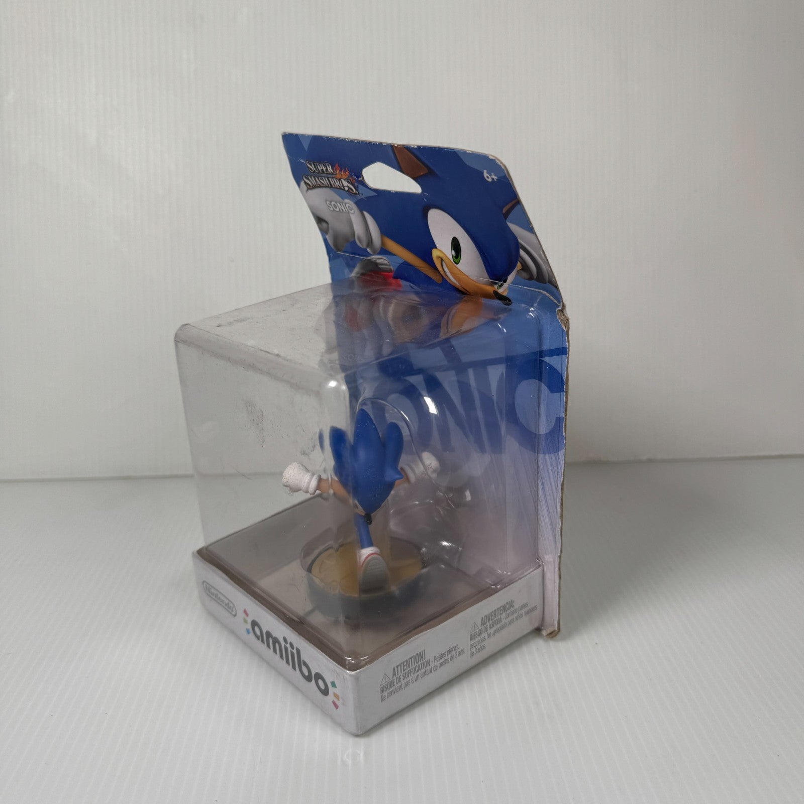 Nintendo Amiibo Sonic Super Smash Bros. Wii U Figure Sealed in Box w/ Wear